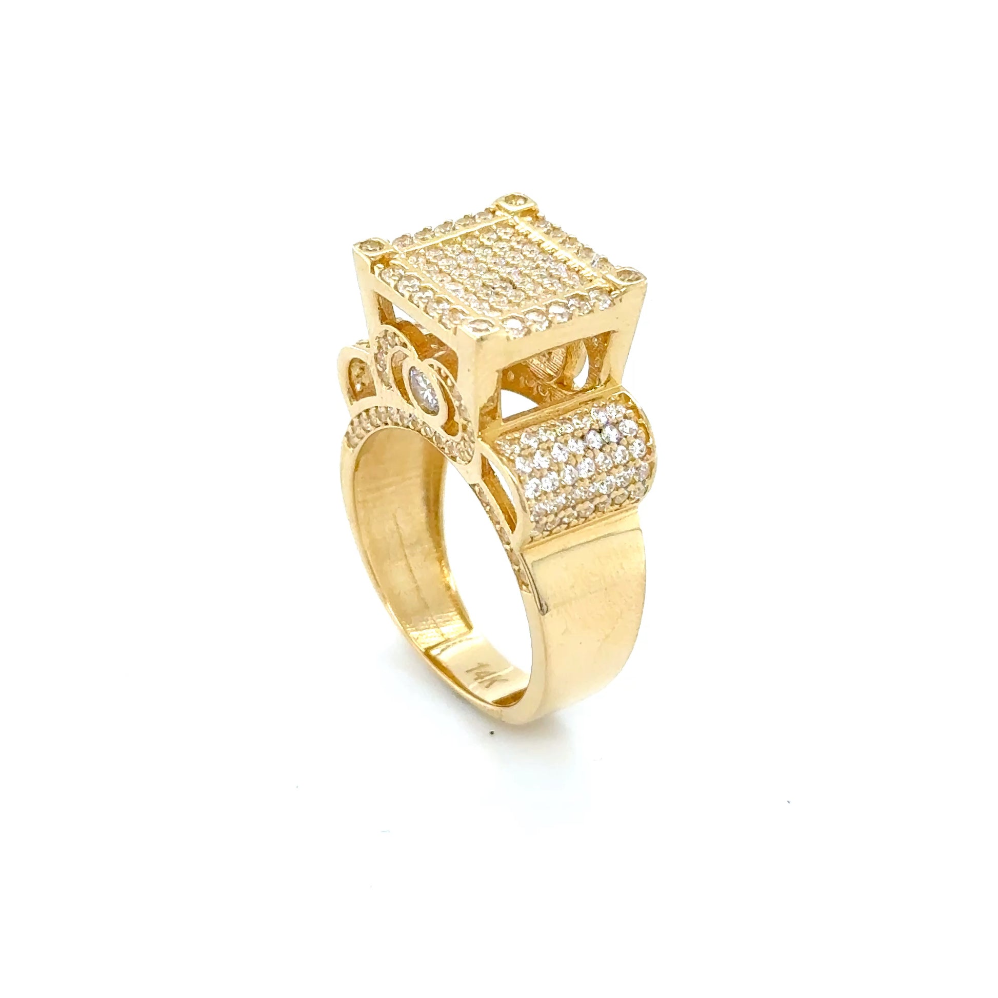 14K Gold Princess Top Square Ring
