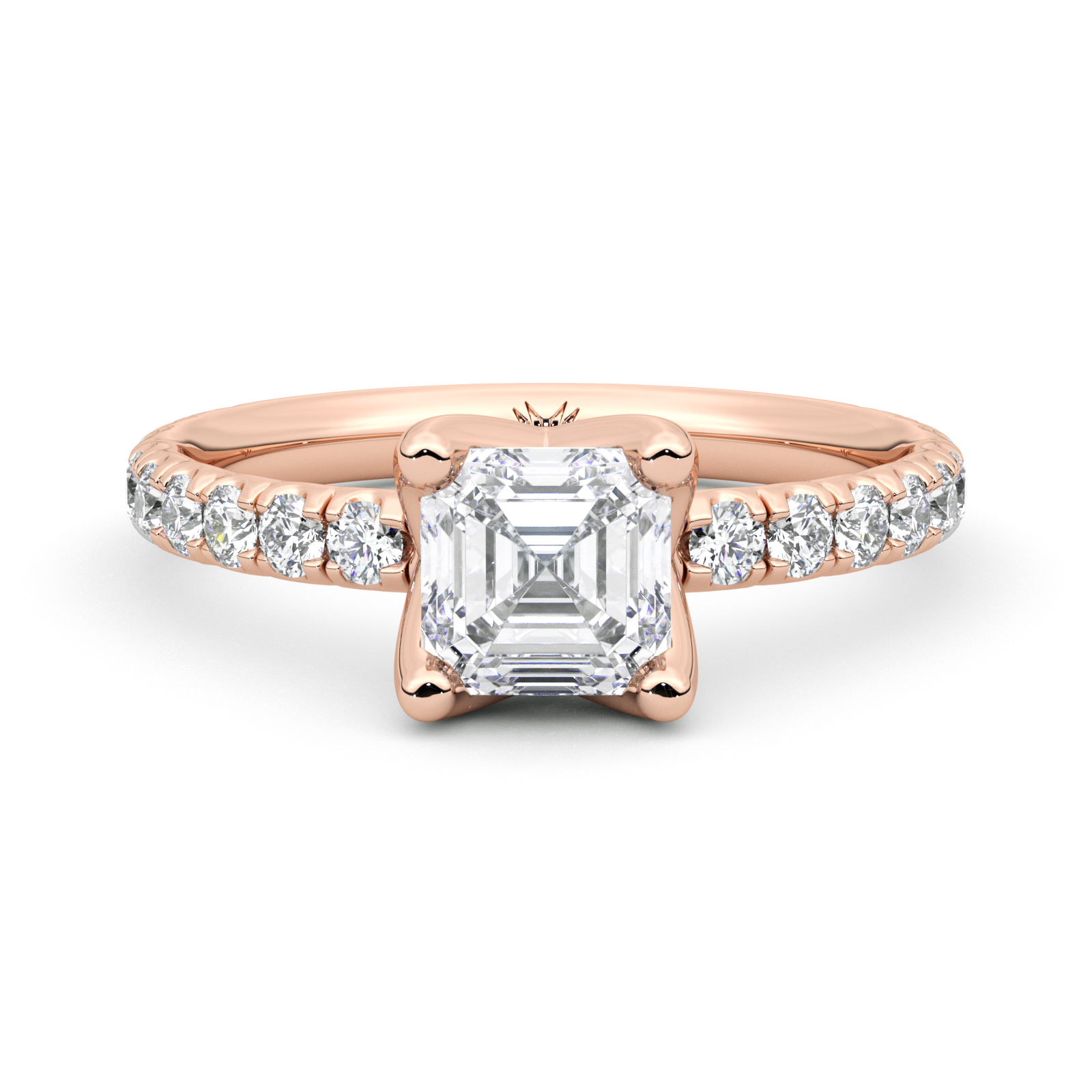 Diamond Ring 1.9 CT Asscher Shape - Solid Gold