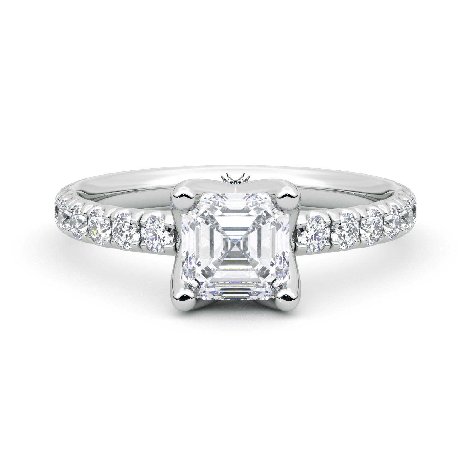 Diamond Ring 1.9 CT Asscher Shape - Solid Gold