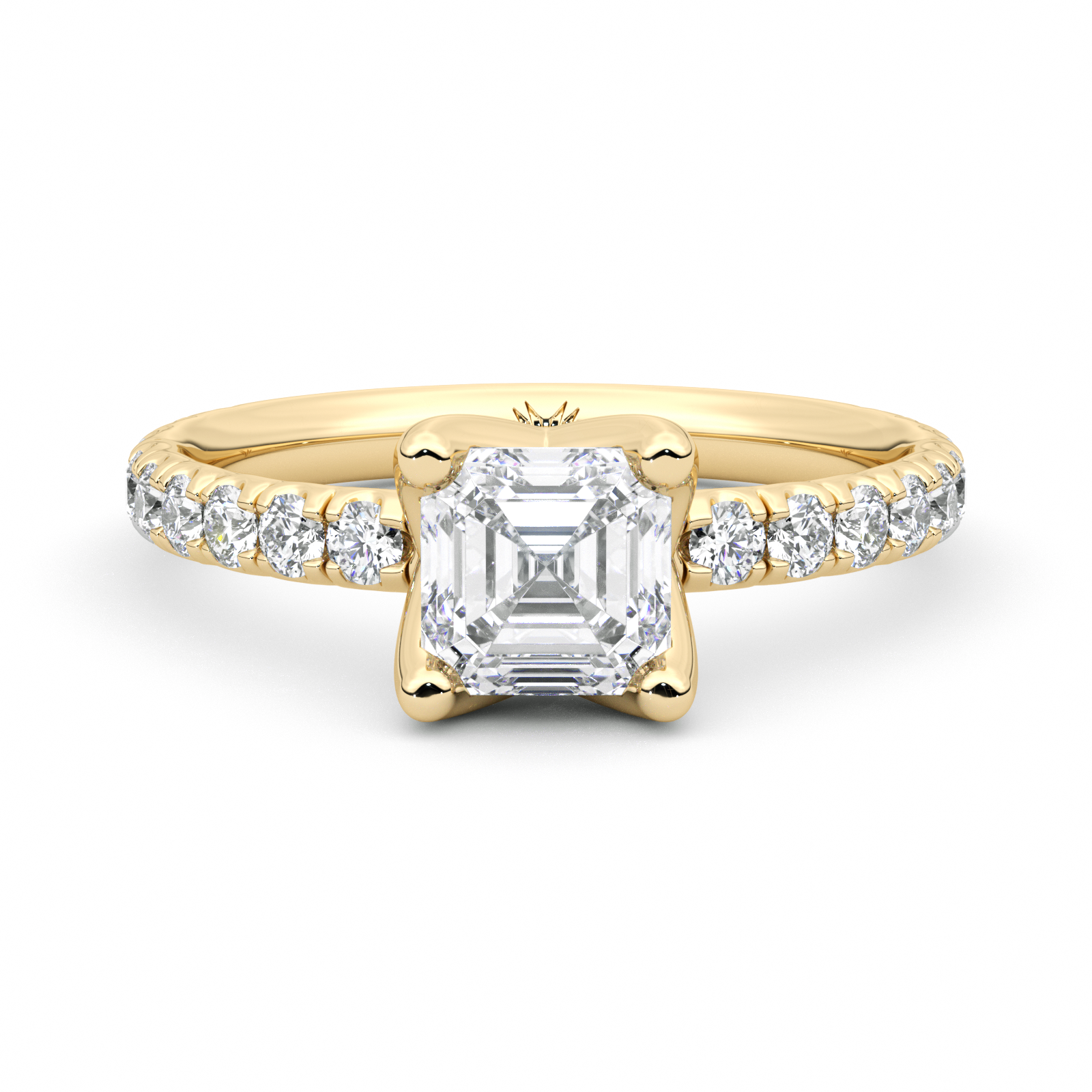 Diamond Ring 1.9 CT Asscher Shape - Solid Gold