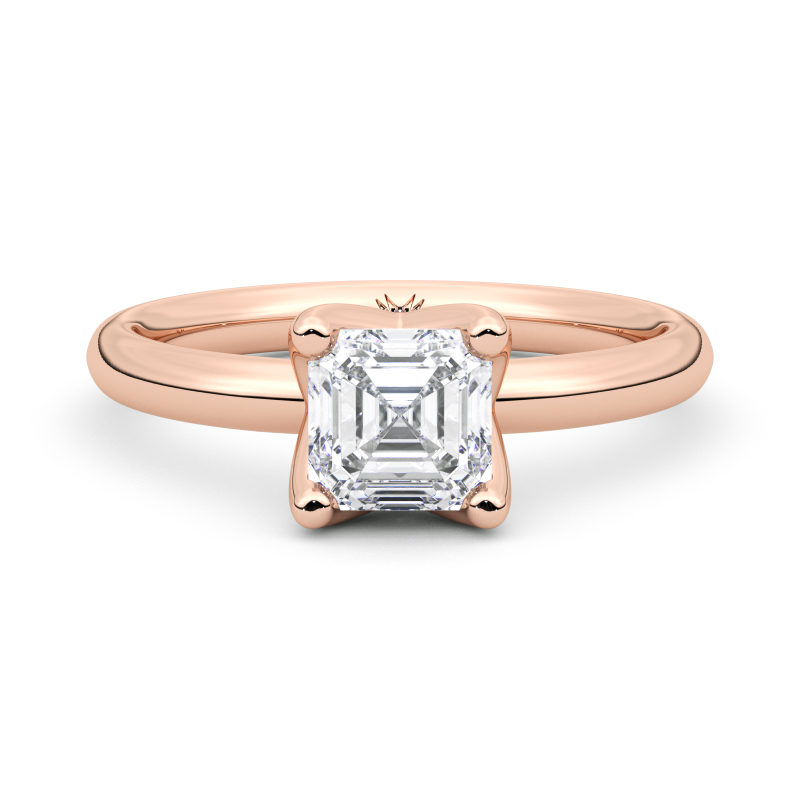 Diamond Ring 1.9 CT Asscher Shape - Solid Gold