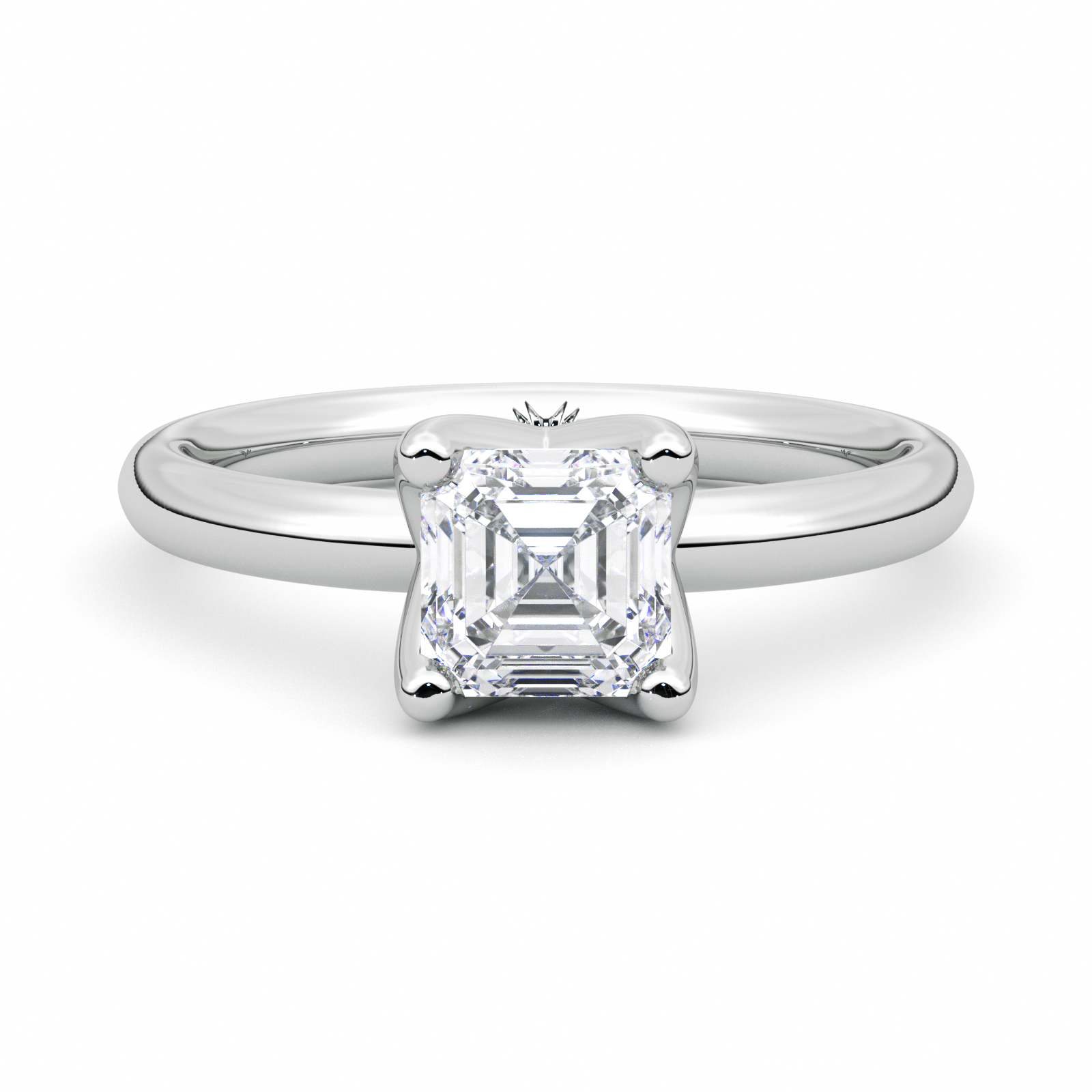 Diamond Ring 1.9 CT Asscher Shape - Solid Gold