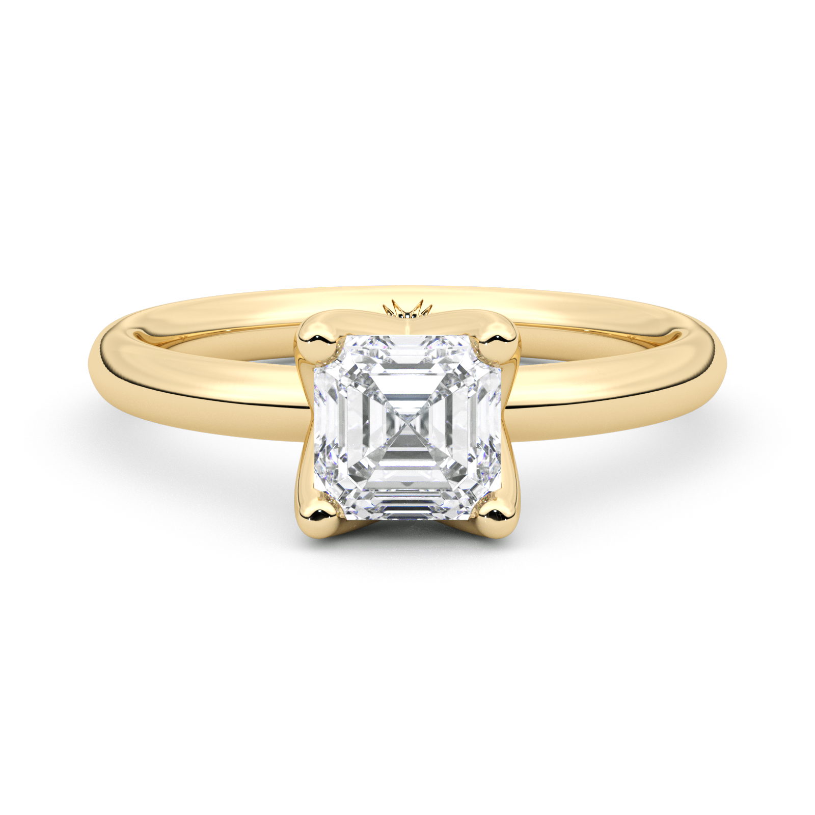 Diamond Ring 1.9 CT Asscher Shape - Solid Gold