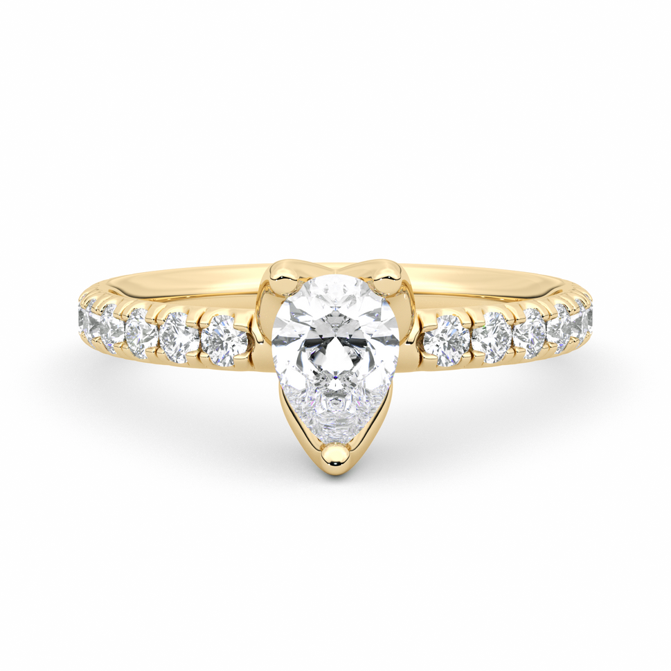 Diamond Ring 1.07 CT Pear Shape - Solid Gold