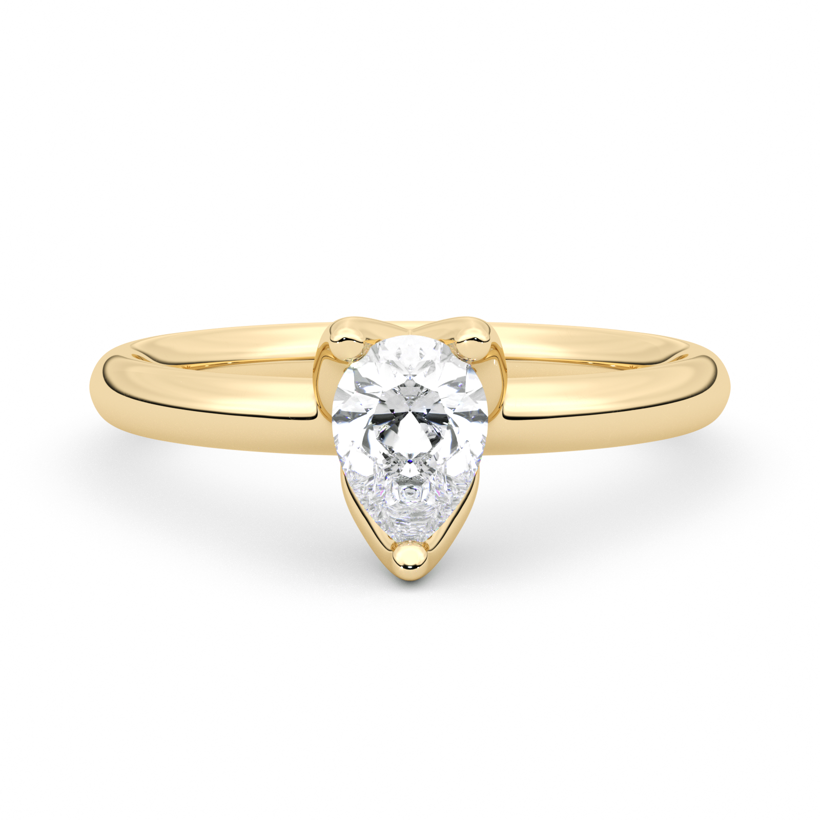 Diamond Ring 1.07 CT Pear Shape - Solid Gold