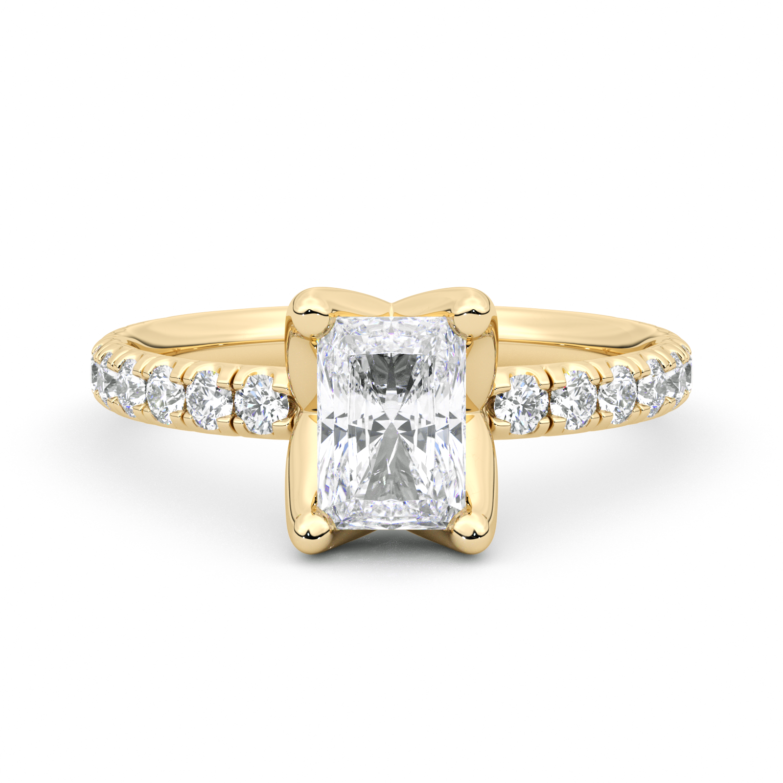 Diamond Ring 1.01 CT Radiant Shape - Solid Gold