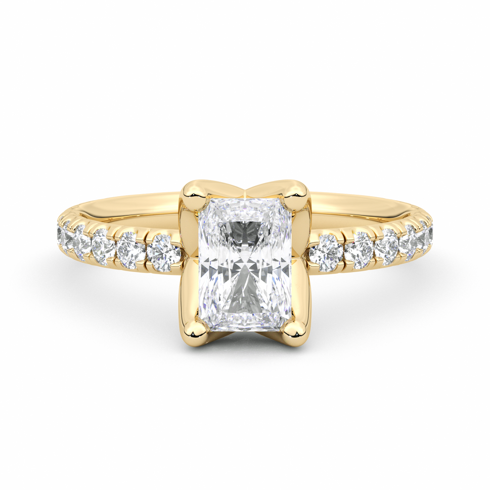 Diamond Ring 1.01 CT Radiant Shape - Solid Gold