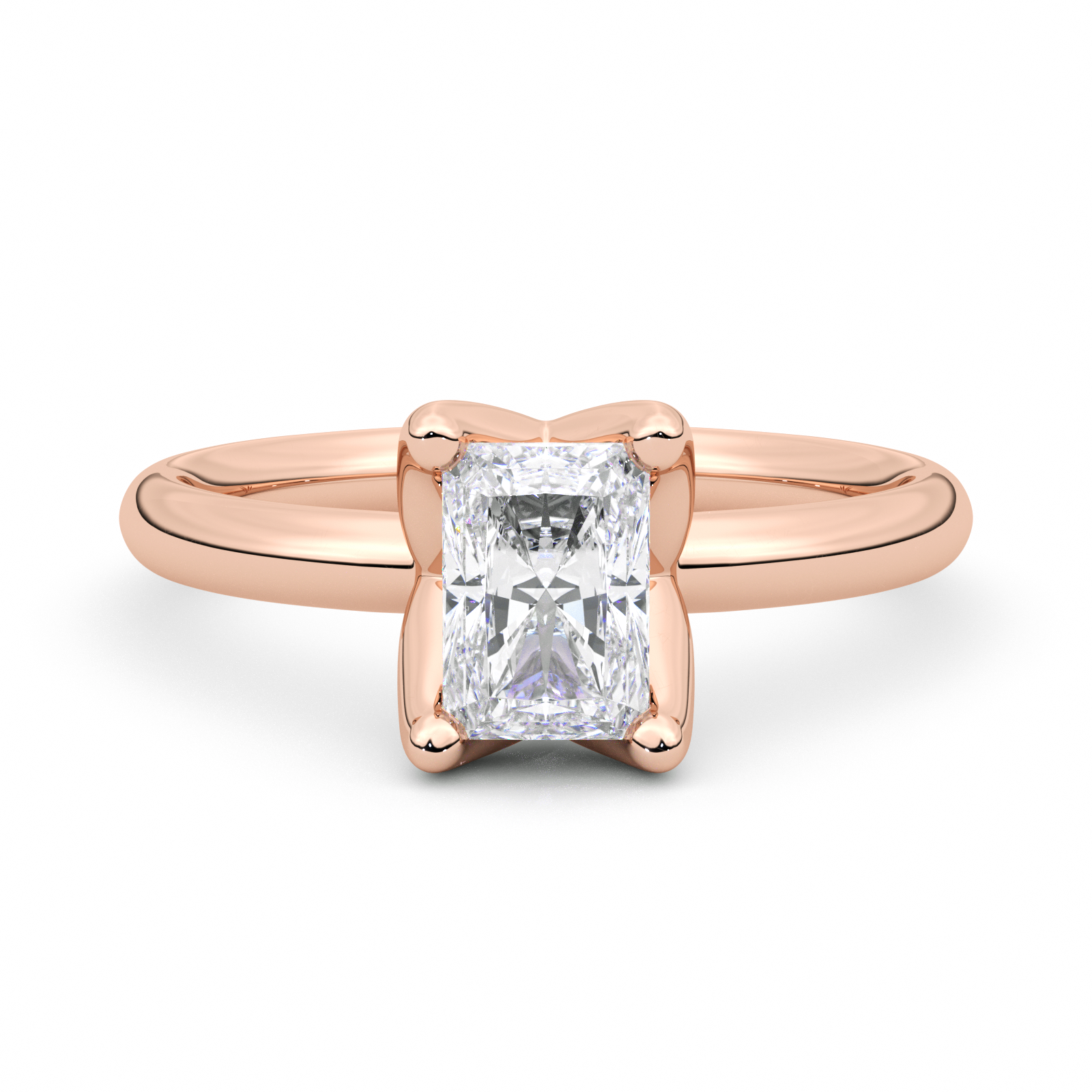 Diamond Ring 1 CT Radiant Shape - Solid Gold