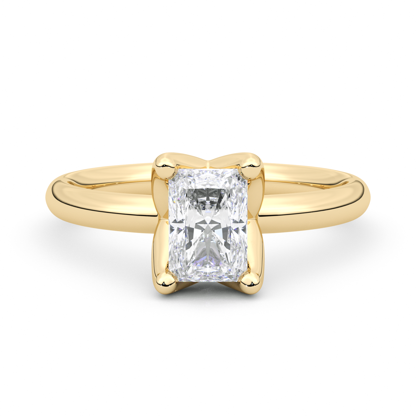 Diamond Ring 1 CT Radiant Shape - Solid Gold