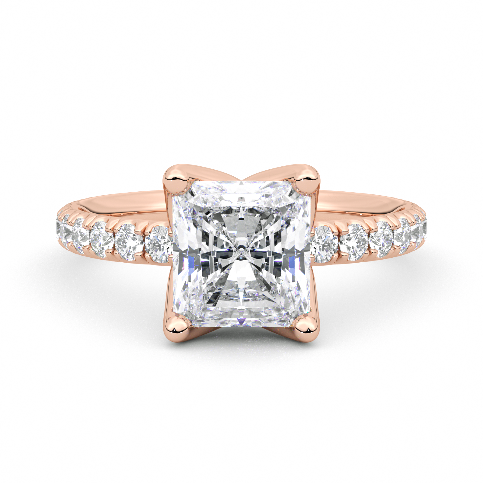 Diamond Ring 1.5 CT Radiant Shape - Solid Gold