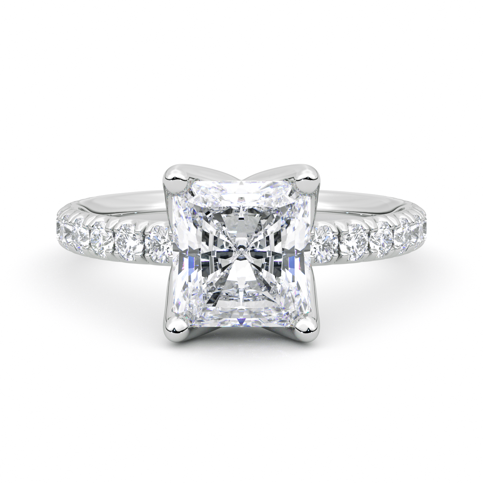 Diamond Ring 1.5 CT Radiant Shape - Solid Gold