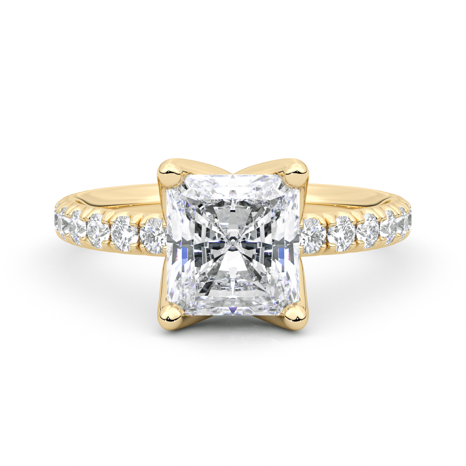 Diamond Ring 1.5 CT Radiant Shape - Solid Gold