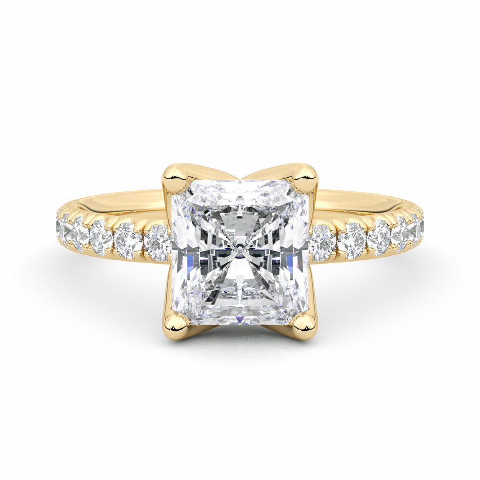 Diamond Ring 1.5 CT Radiant Shape - Solid Gold