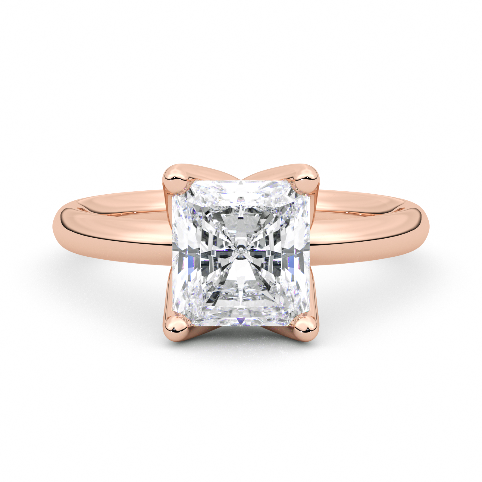 Diamond Ring 1.5 CT Radiant Shape - Solid Gold