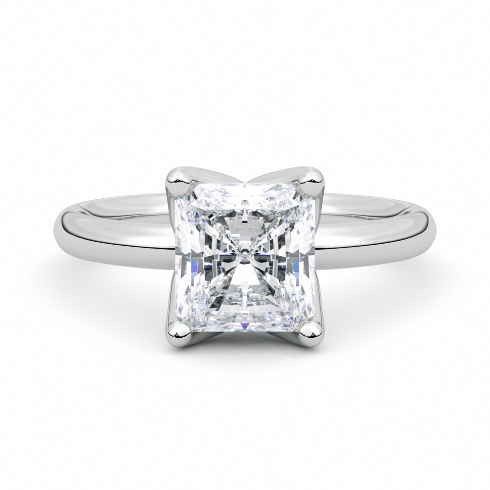 Diamond Ring 1.5 CT Radiant Shape - Solid Gold