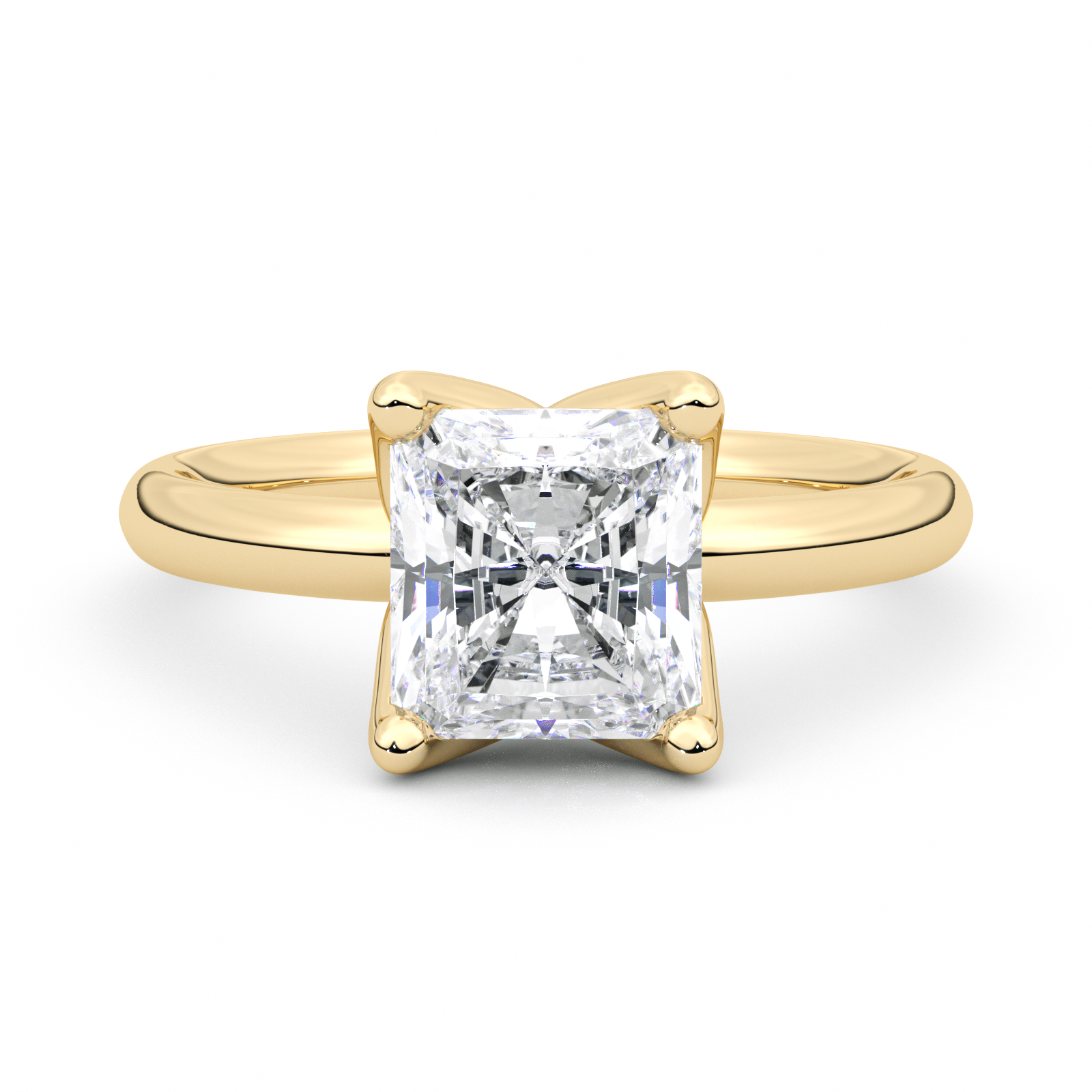 Diamond Ring 1.5 CT Radiant Shape - Solid Gold