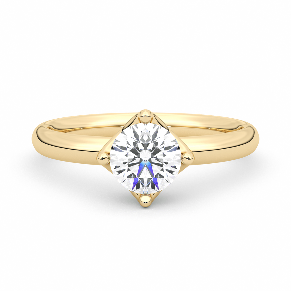Diamond Ring 1.09 CT Round Shape - Solid Gold