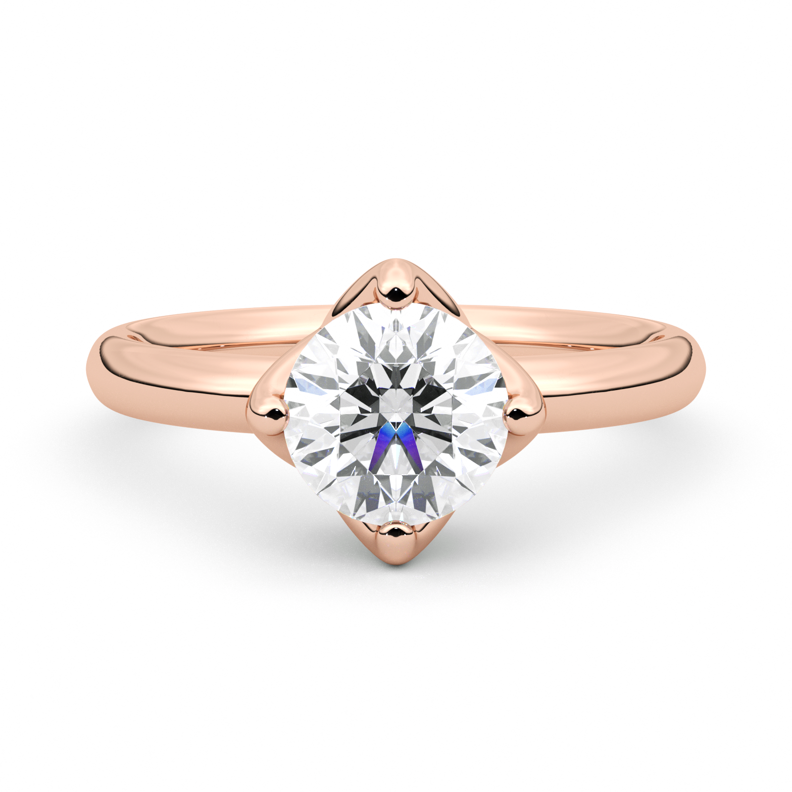 Diamond Ring 2.07 CT Round Shape - Solid Gold