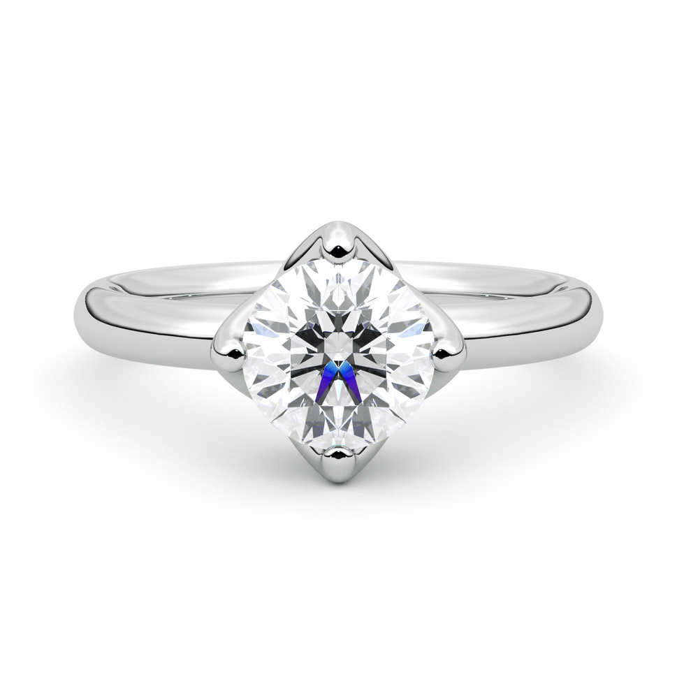 Diamond Ring 2.07 CT Round Shape - Solid Gold
