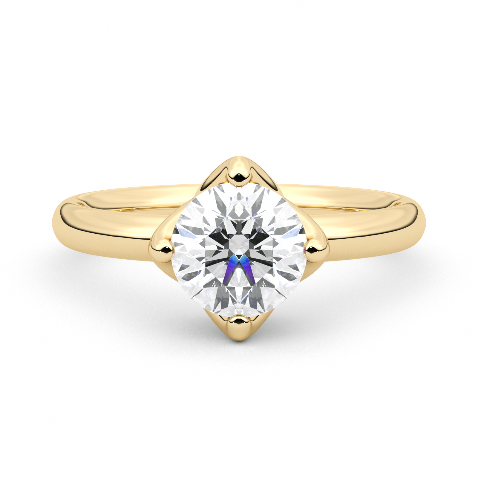 Diamond Ring 2.07 CT Round Shape - Solid Gold