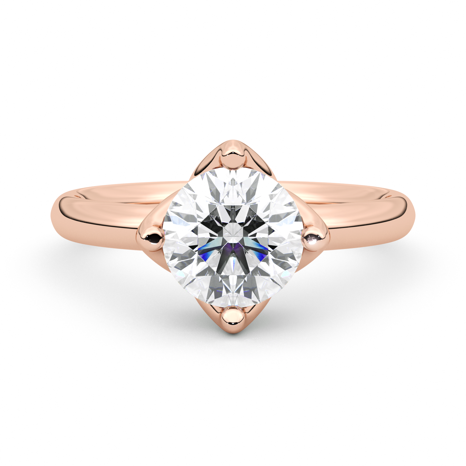 Diamond Ring 3 CT Round Shape - Solid Gold