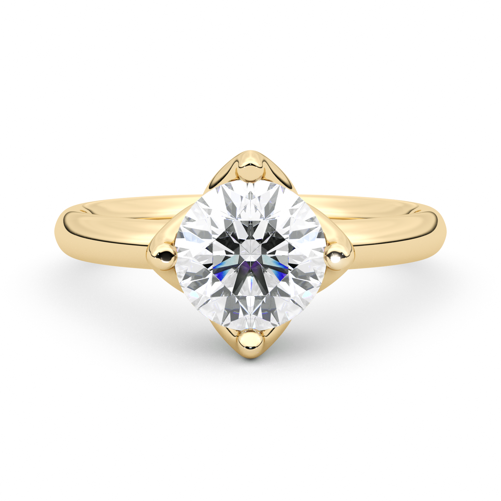 Diamond Ring 3 CT Round Shape - Solid Gold