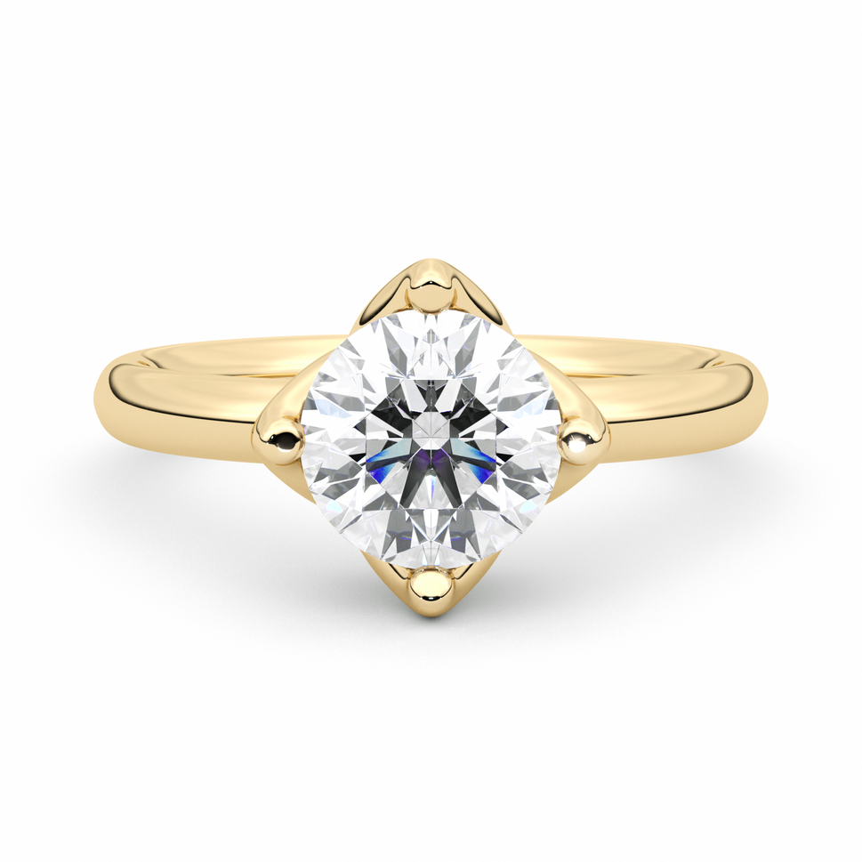 Diamond Ring 3 CT Round Shape - Solid Gold