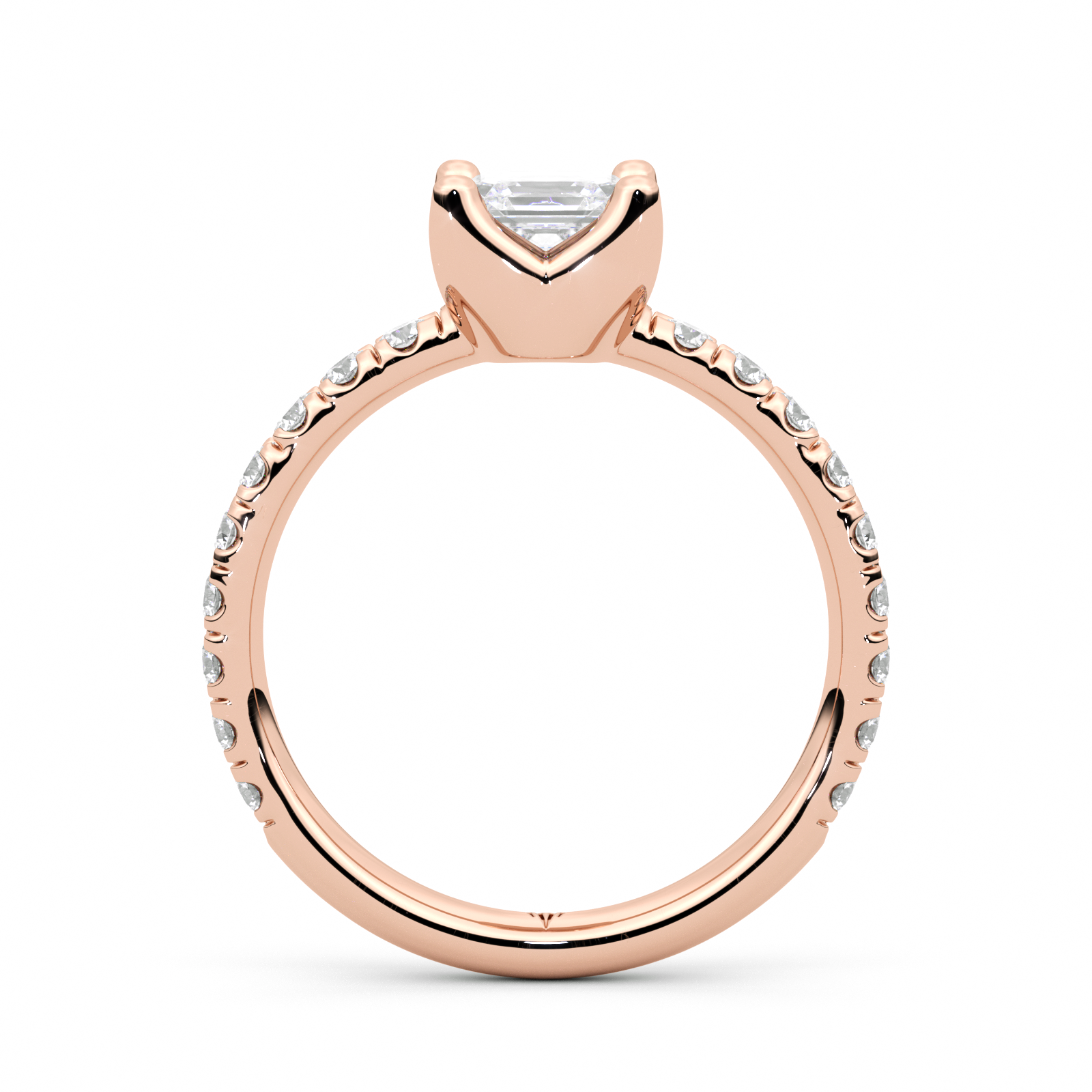 Diamond Ring 1.9 CT Asscher Shape - Solid Gold