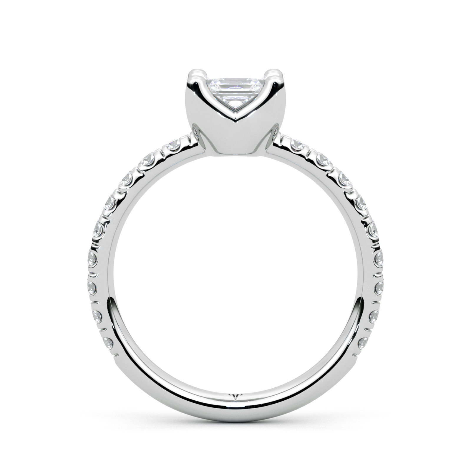 Diamond Ring 1.9 CT Asscher Shape - Solid Gold