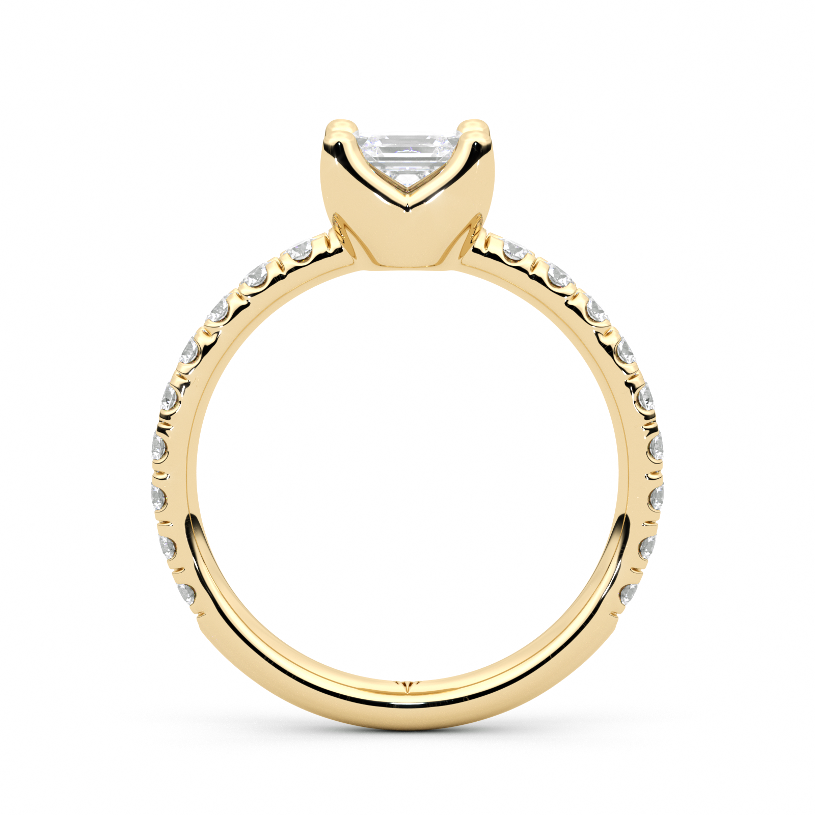 Diamond Ring 1.9 CT Asscher Shape - Solid Gold