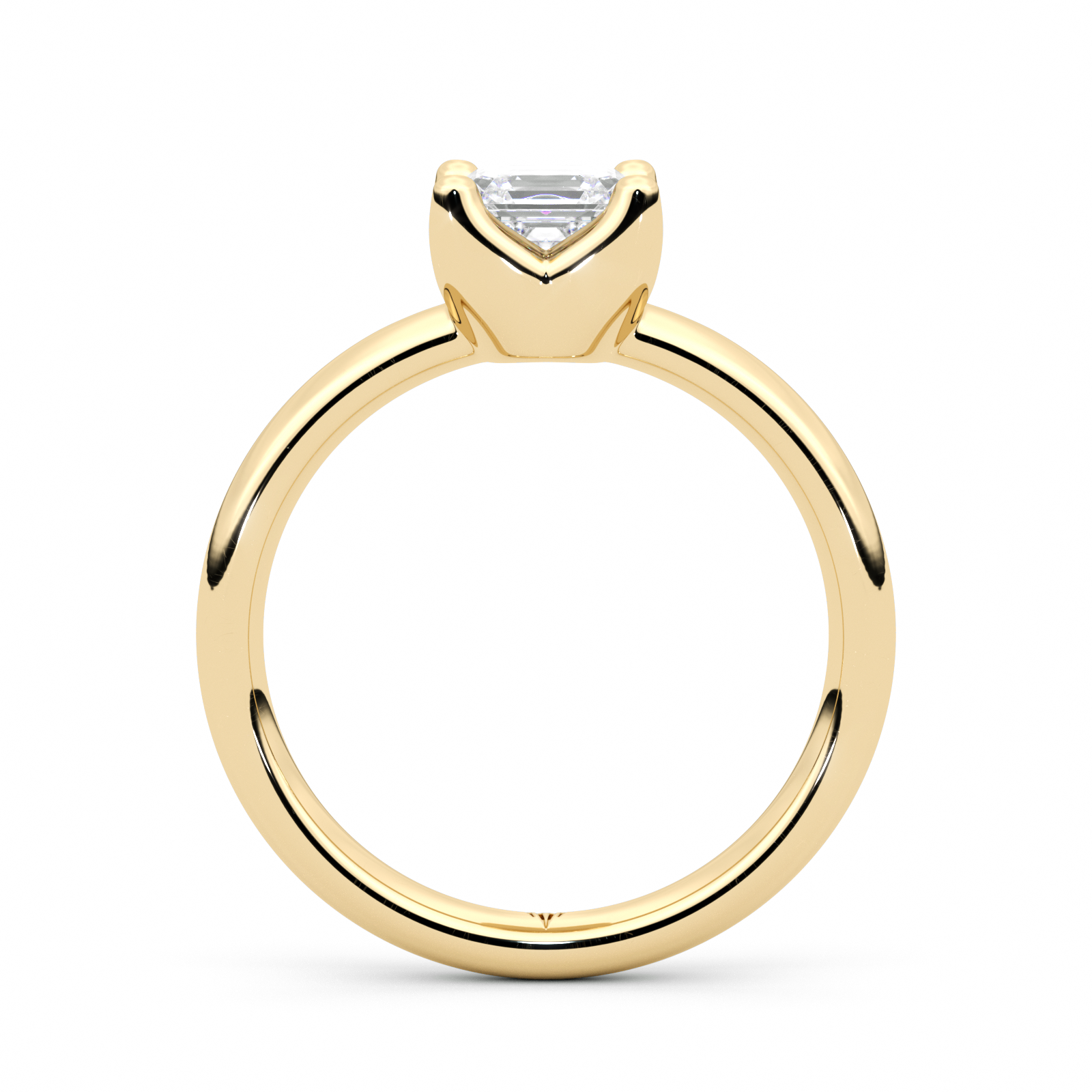 Diamond Ring 1.9 CT Asscher Shape - Solid Gold