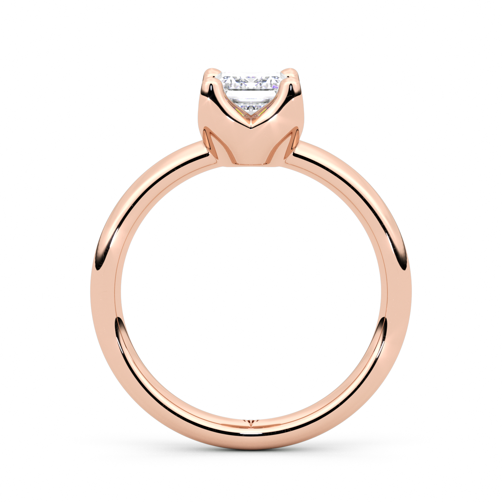 Diamond Ring 2 CT Emerald Shape - Solid Gold