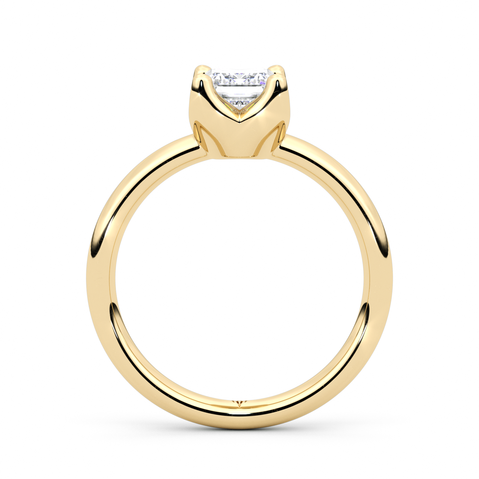 Diamond Ring 2 CT Emerald Shape - Solid Gold