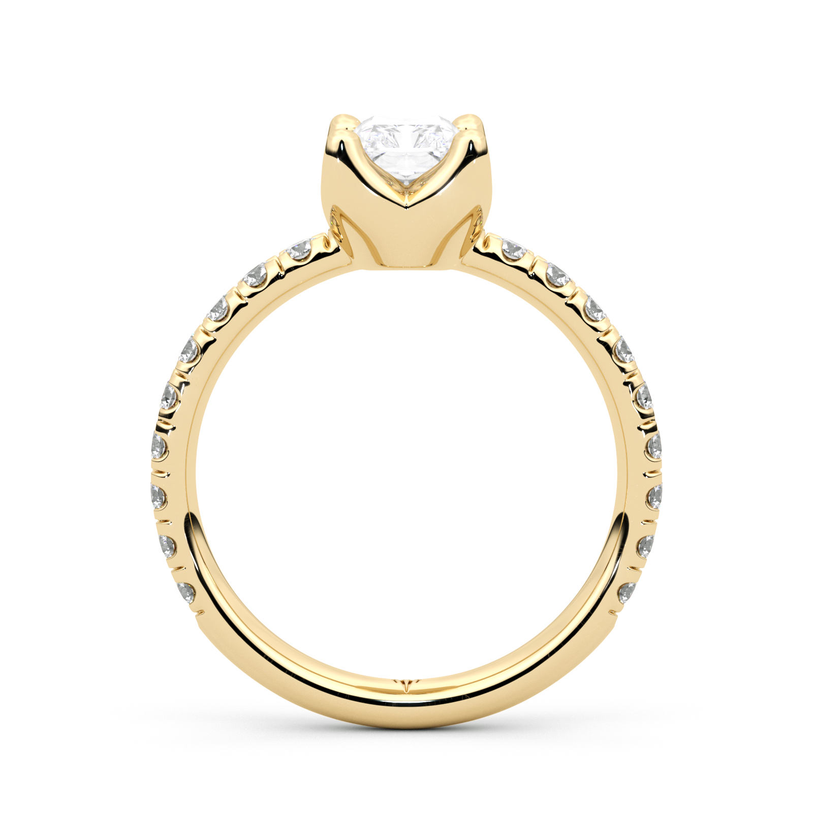 Diamond Ring 1.01 CT Radiant Shape - Solid Gold