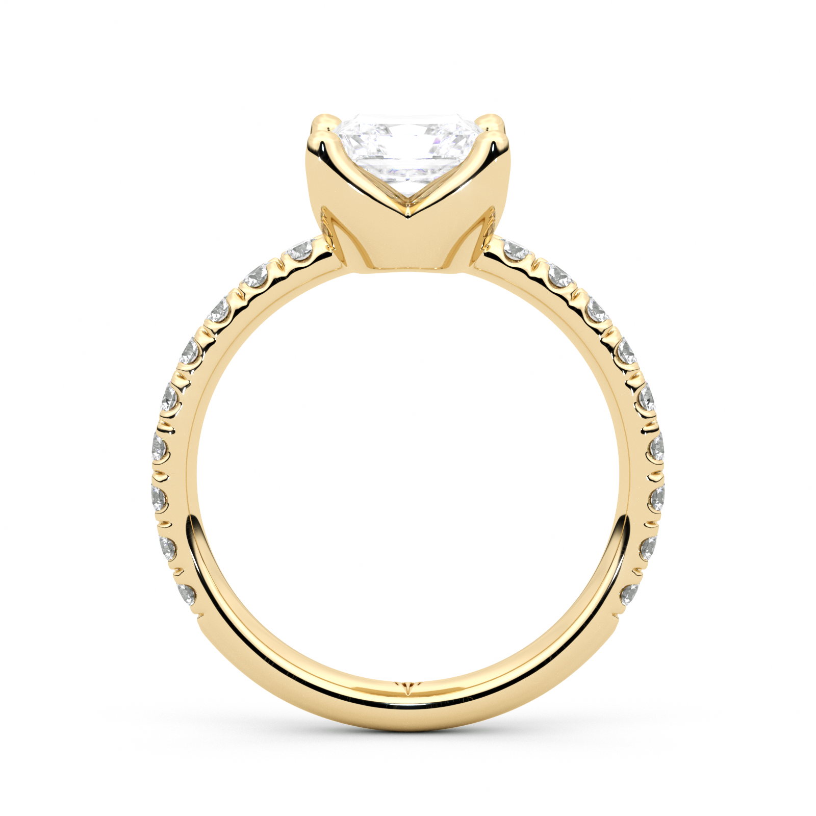 Diamond Ring 1.5 CT Radiant Shape - Solid Gold