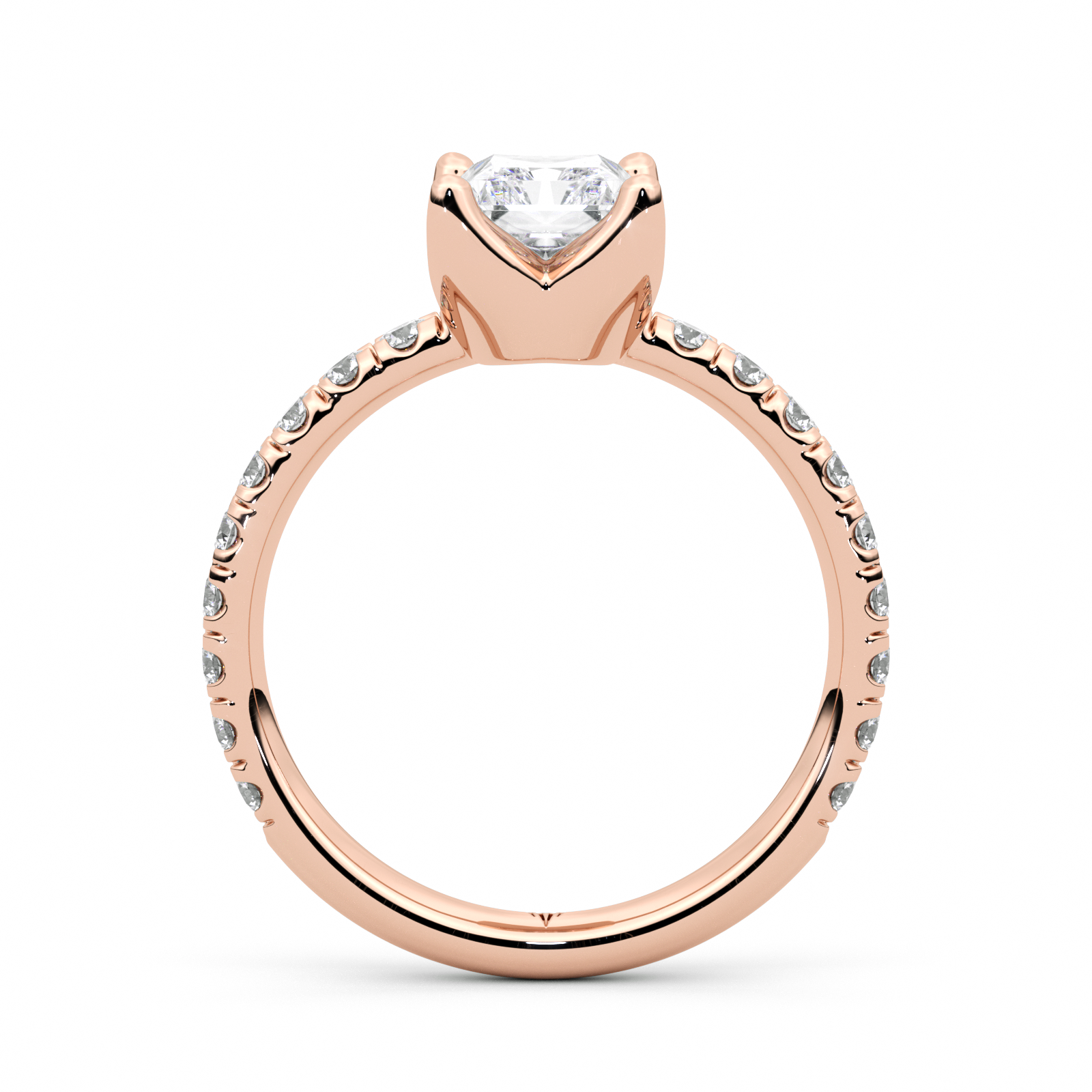 Diamond Ring 2.1 CT Radiant Shape - Solid Gold