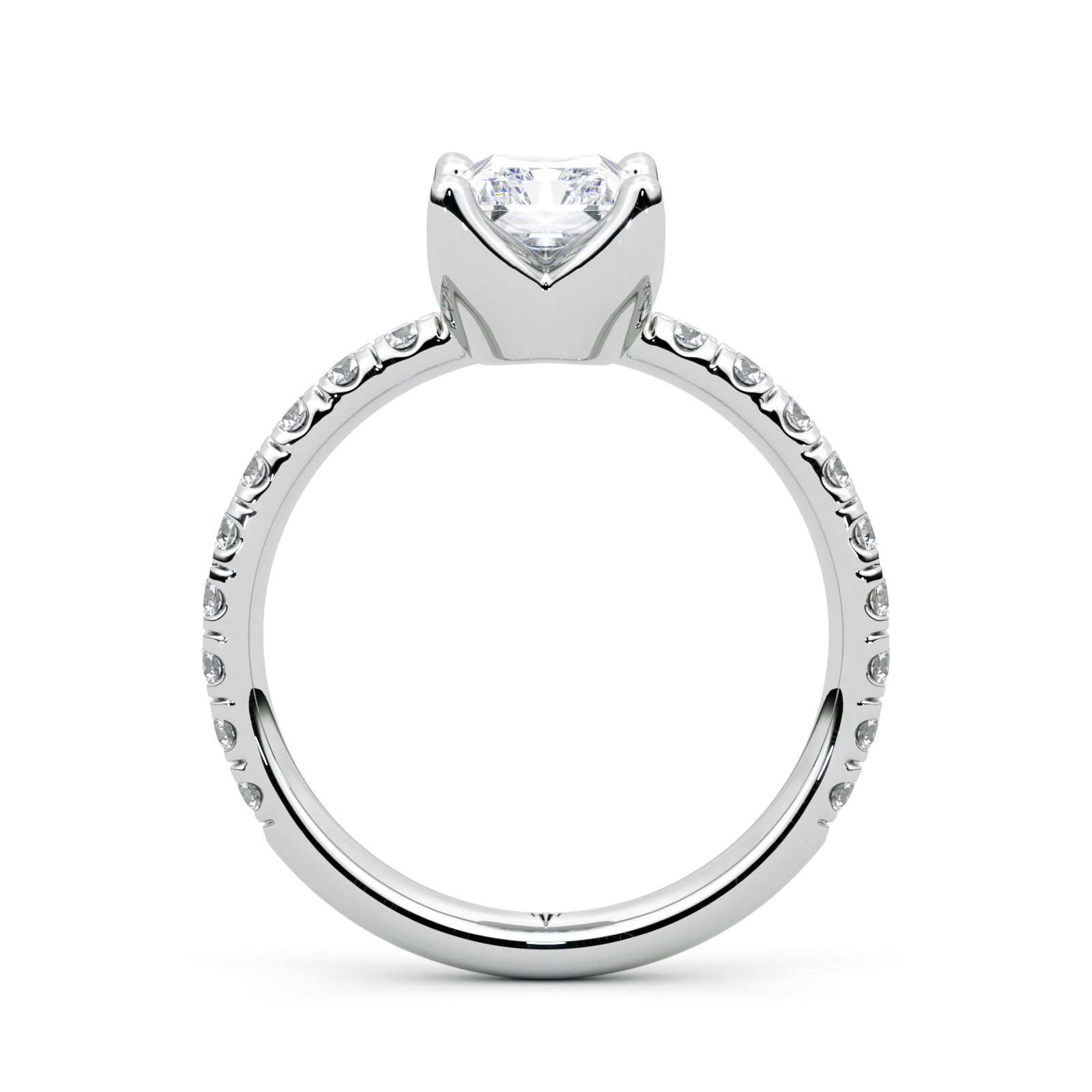 Diamond Ring 2.1 CT Radiant Shape - Solid Gold