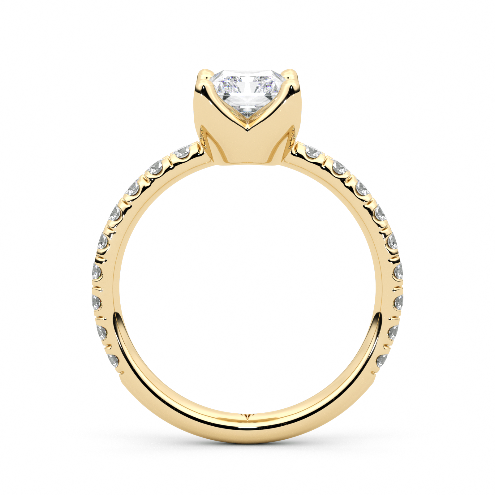 Diamond Ring 2.1 CT Radiant Shape - Solid Gold