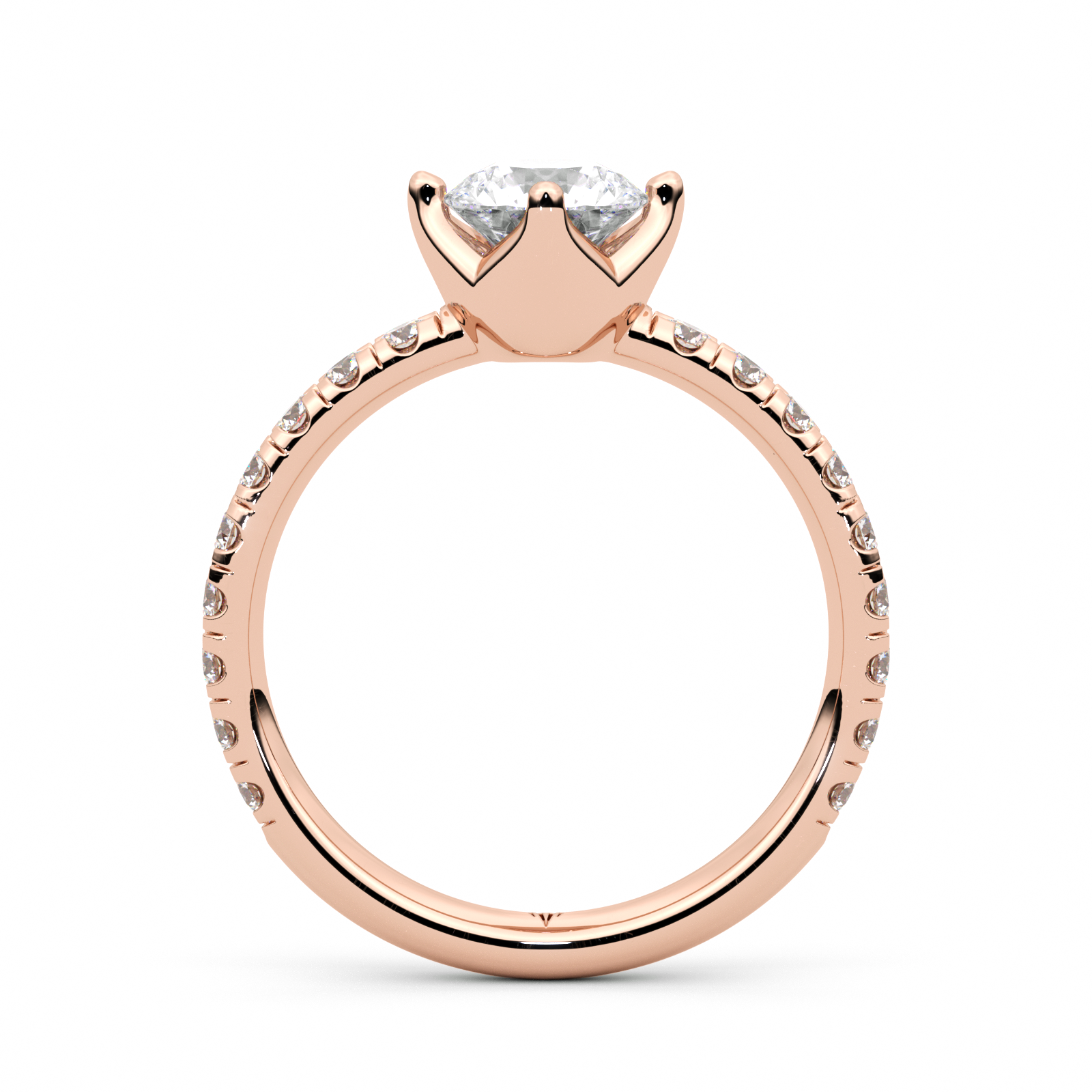 Diamond Ring 1.09 CT Round Shape - Solid Gold