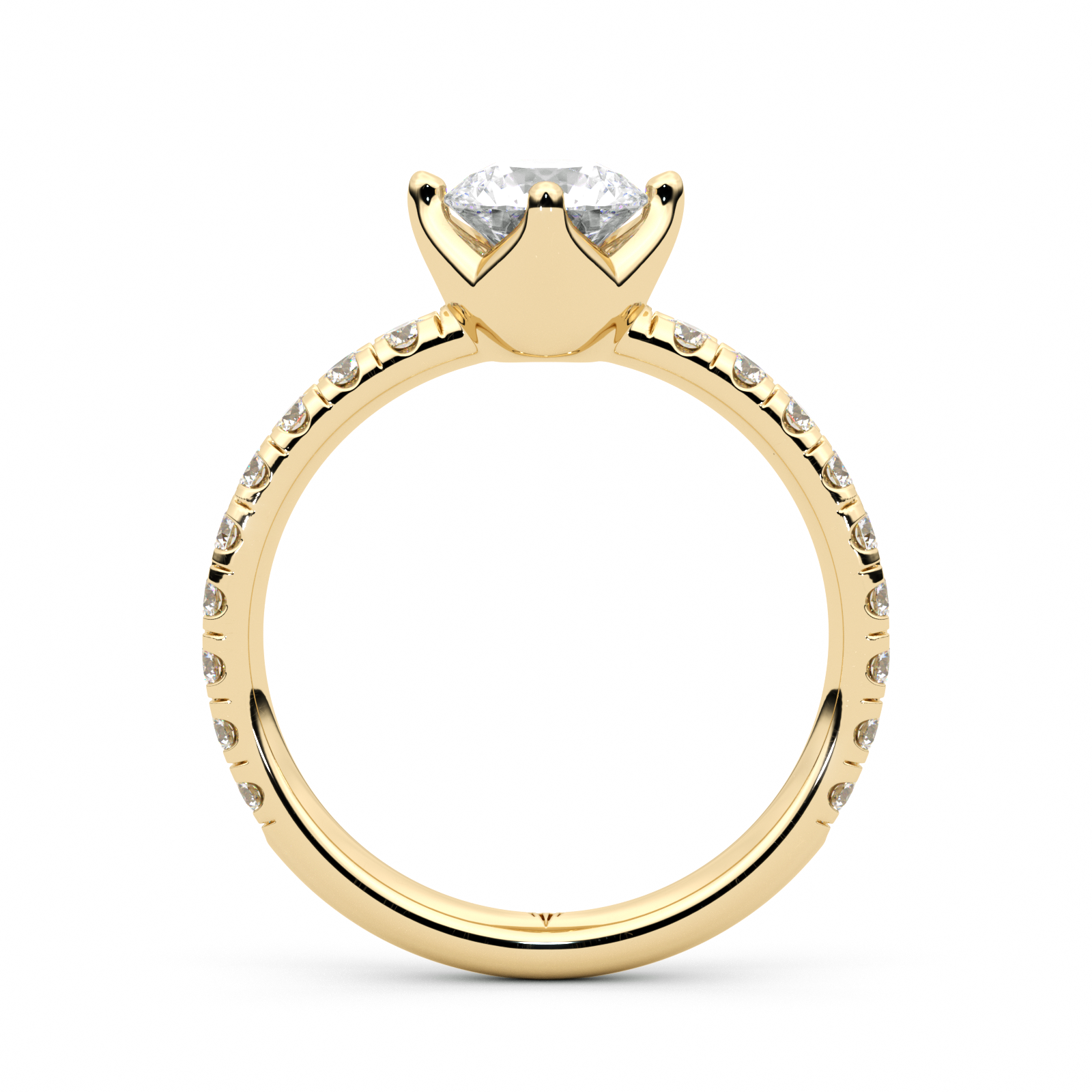 Diamond Ring 1.09 CT Round Shape - Solid Gold