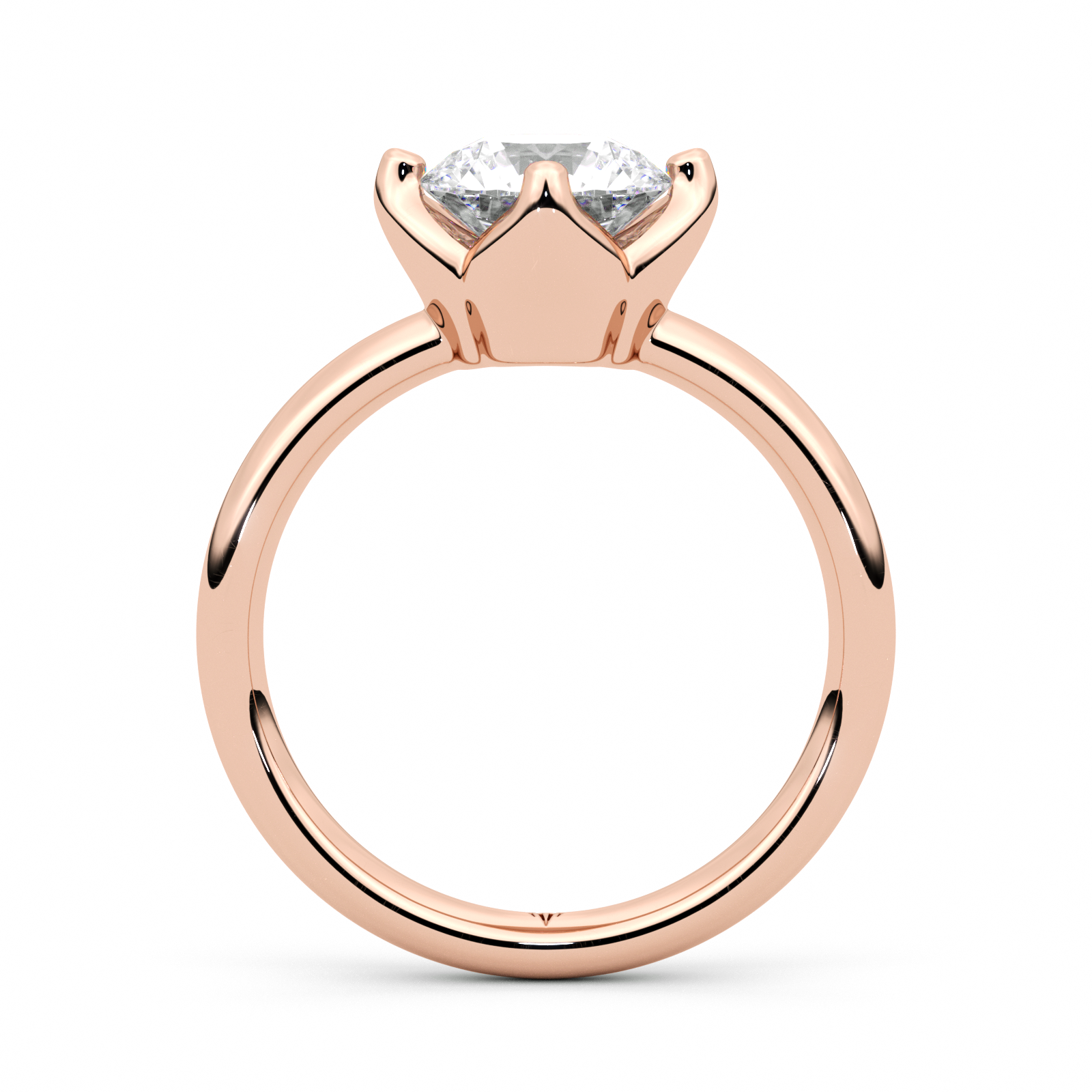Diamond Ring 3 CT Round Shape - Solid Gold