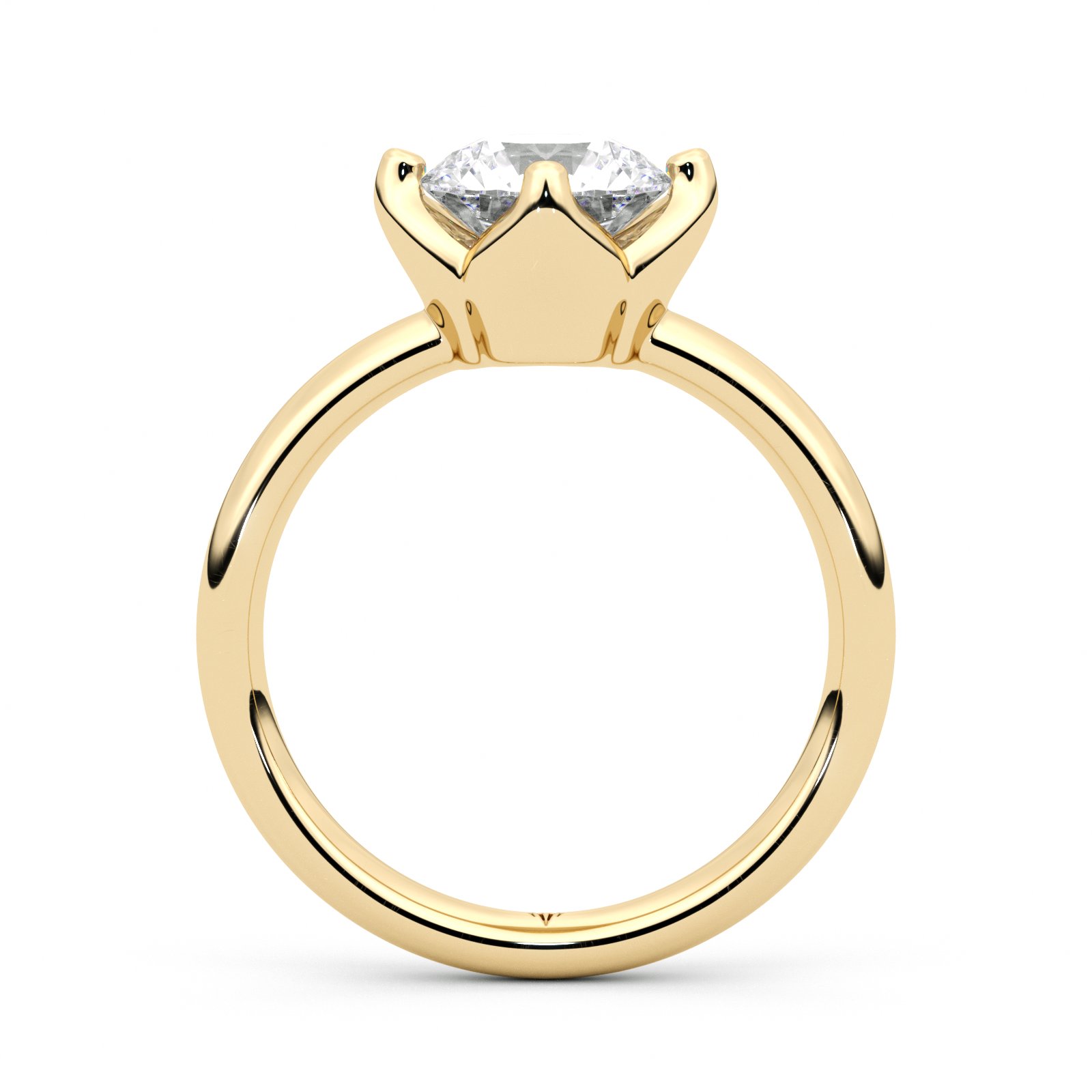 Diamond Ring 3 CT Round Shape - Solid Gold