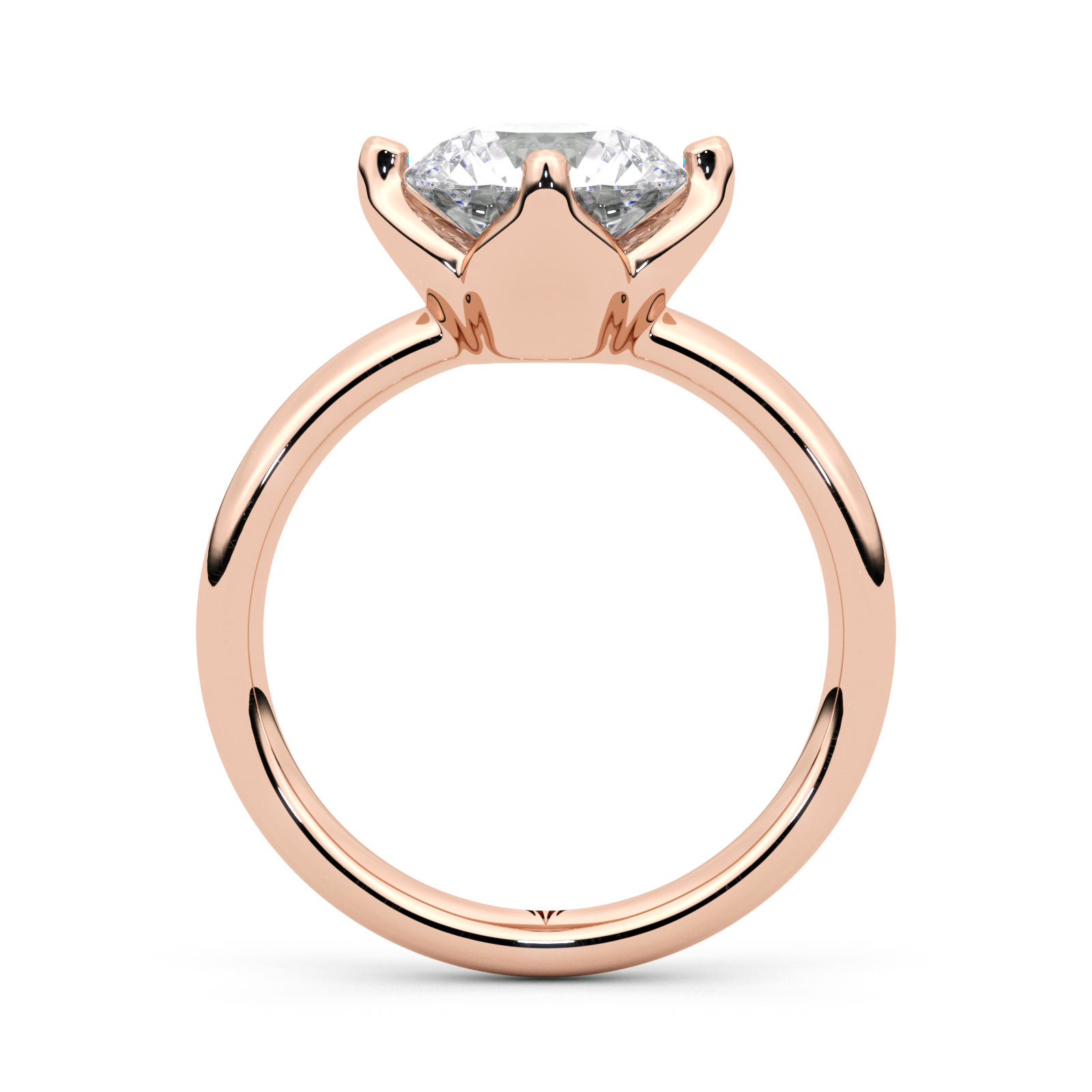 Diamond Ring 4 CT Round Shape - Solid Gold