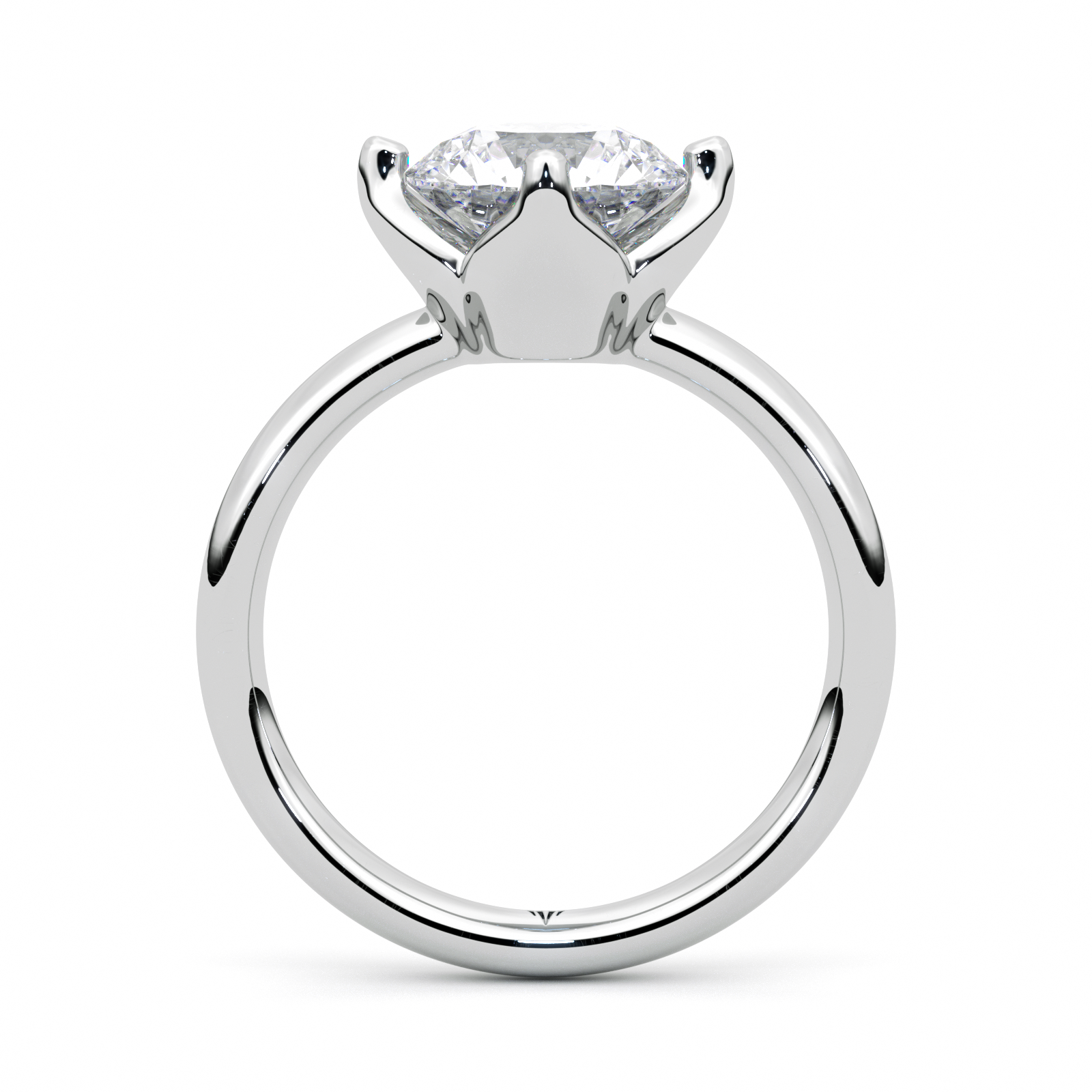 Diamond Ring 4 CT Round Shape - Solid Gold