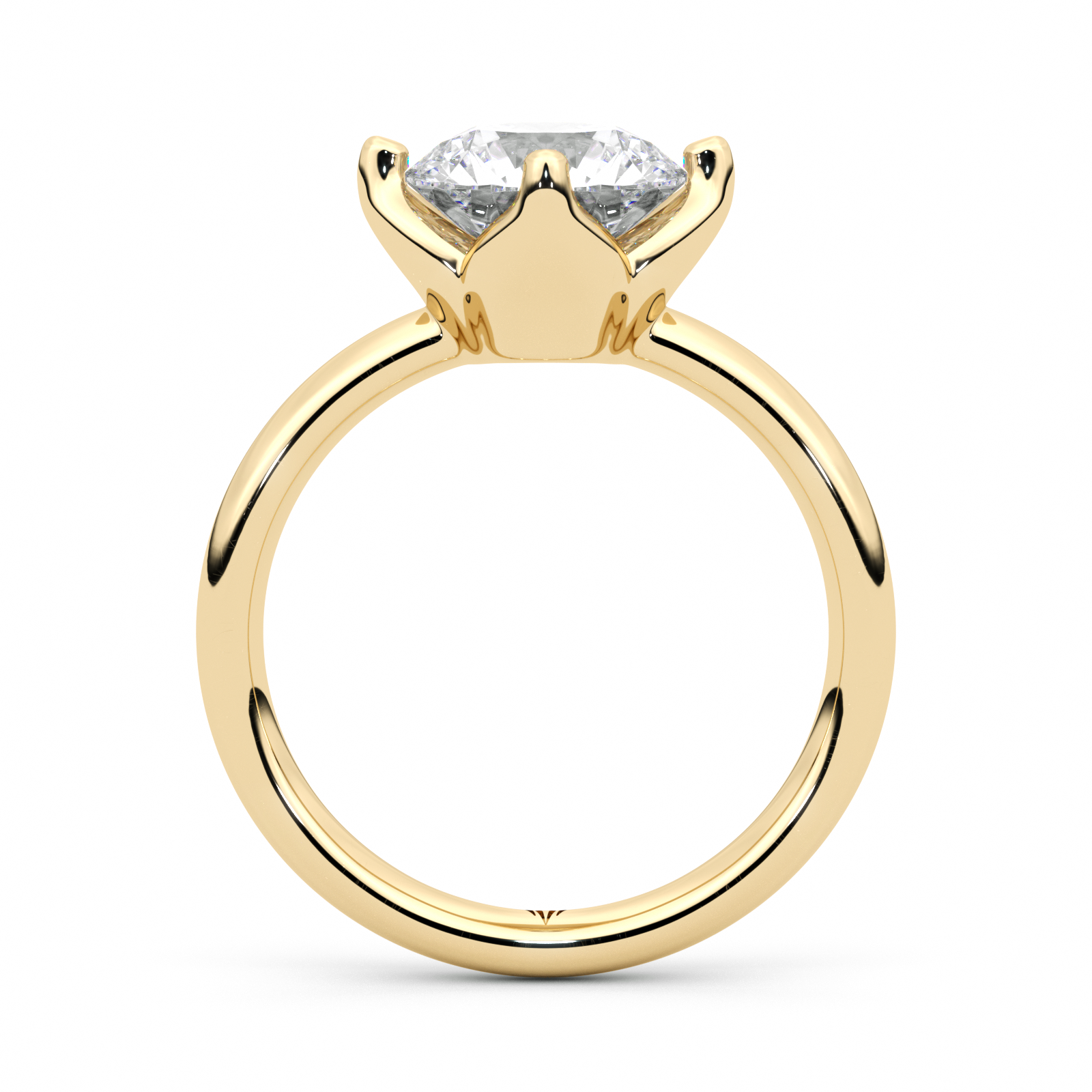 Diamond Ring 4 CT Round Shape - Solid Gold