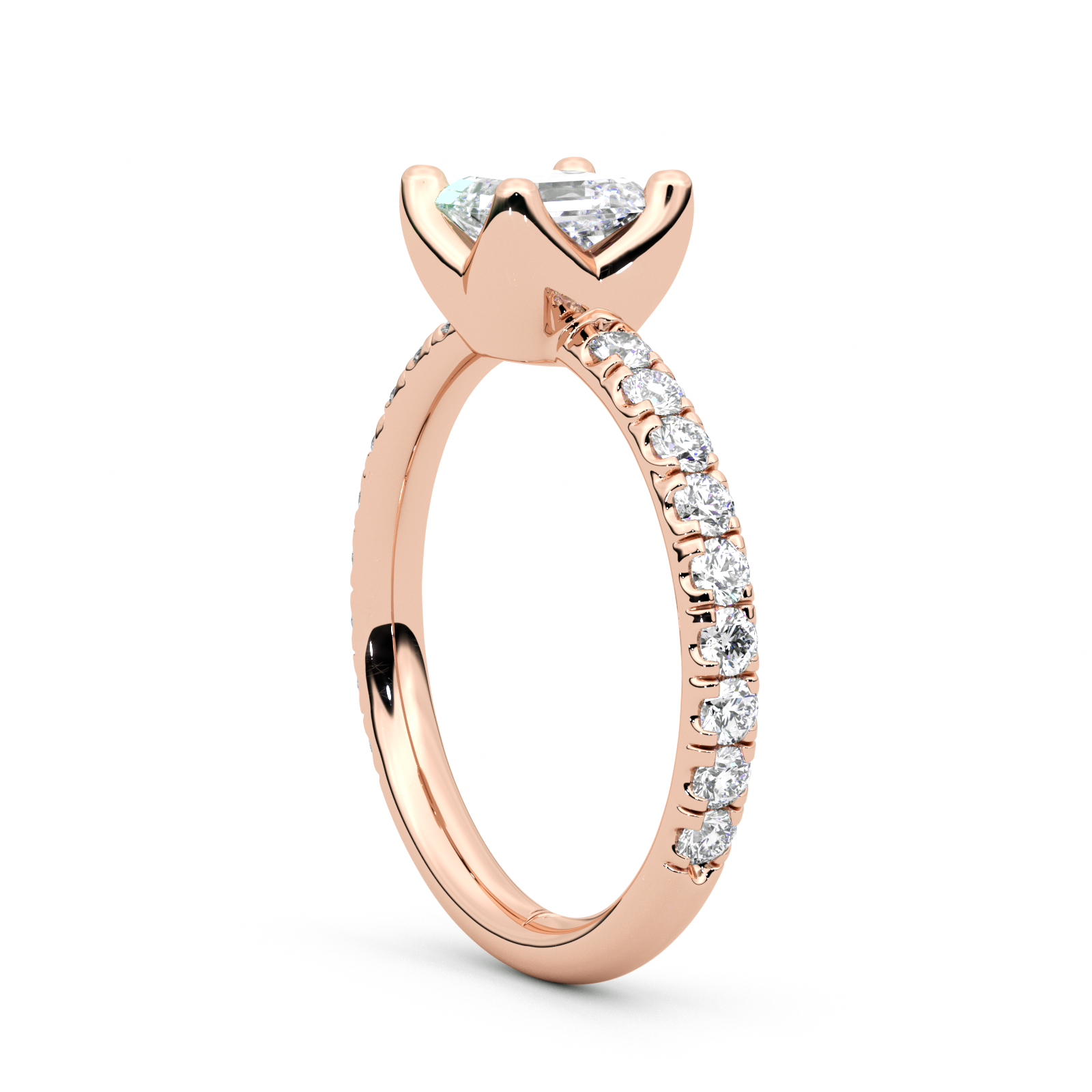 Diamond Ring 1.9 CT Asscher Shape - Solid Gold