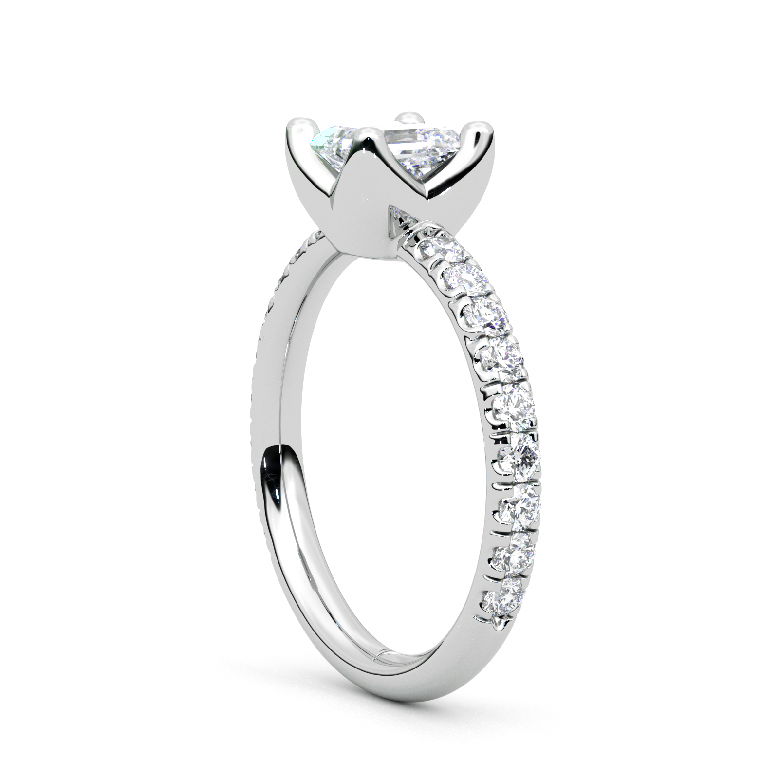 Diamond Ring 1.9 CT Asscher Shape - Solid Gold