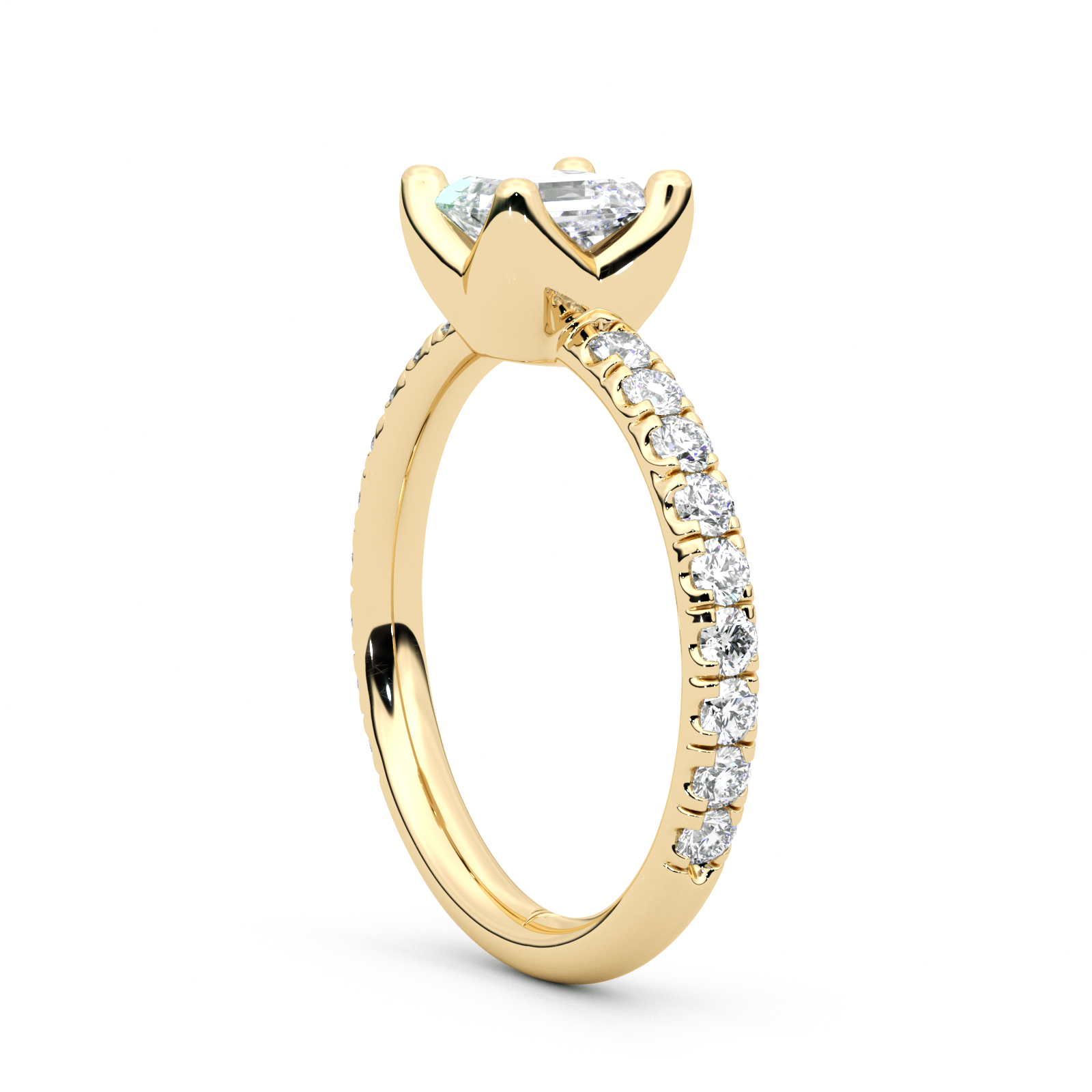 Diamond Ring 1.9 CT Asscher Shape - Solid Gold