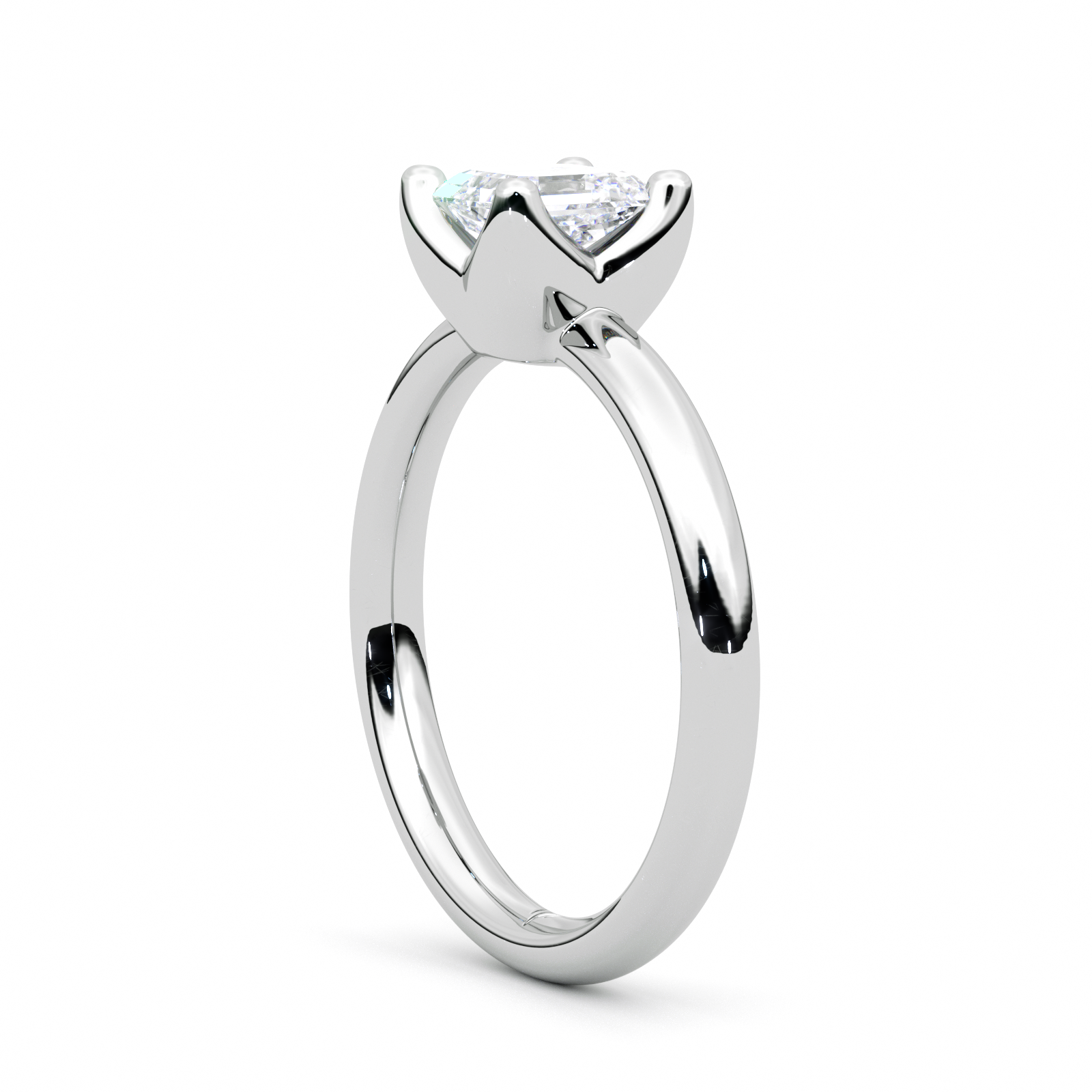 Diamond Ring 1.9 CT Asscher Shape - Solid Gold