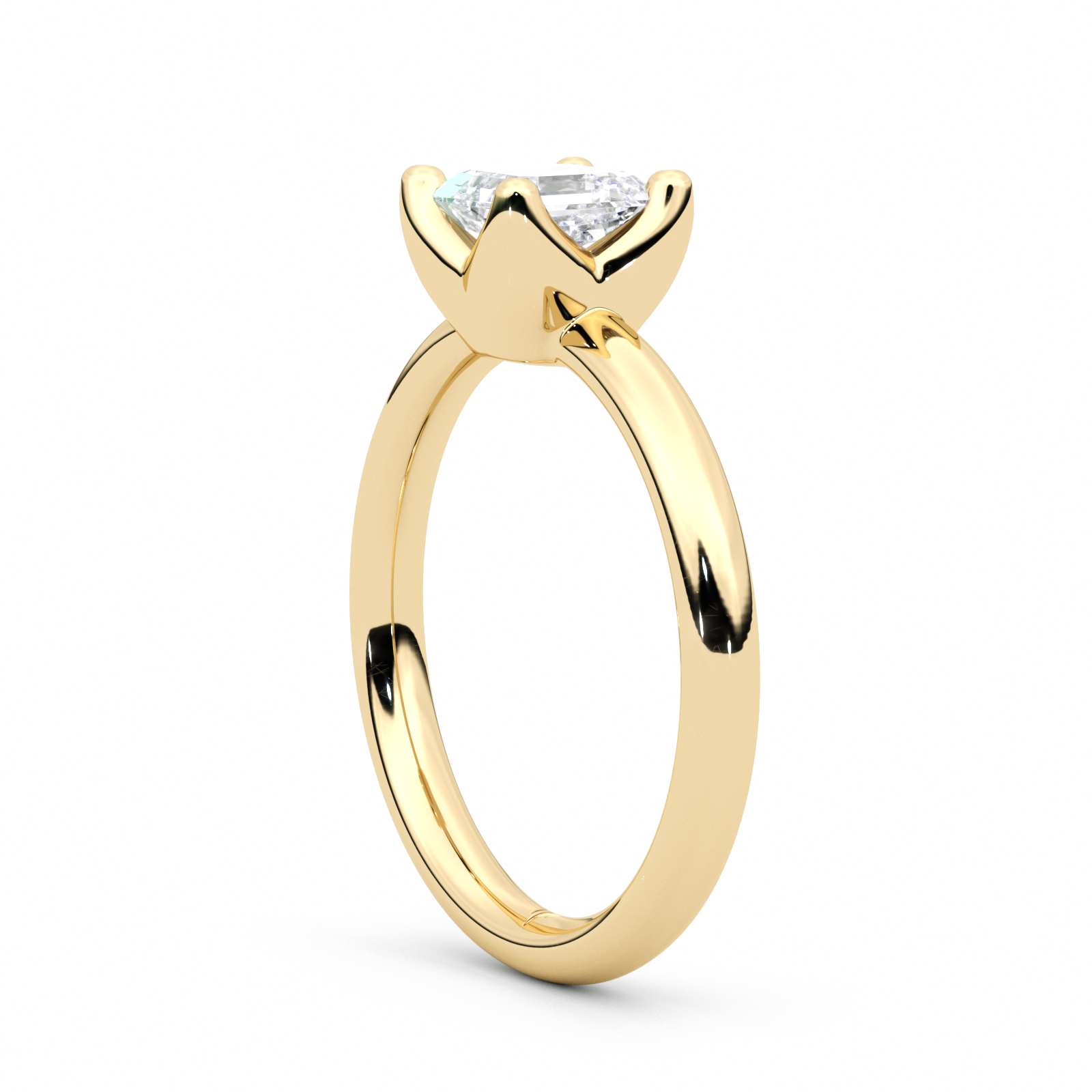 Diamond Ring 1.9 CT Asscher Shape - Solid Gold